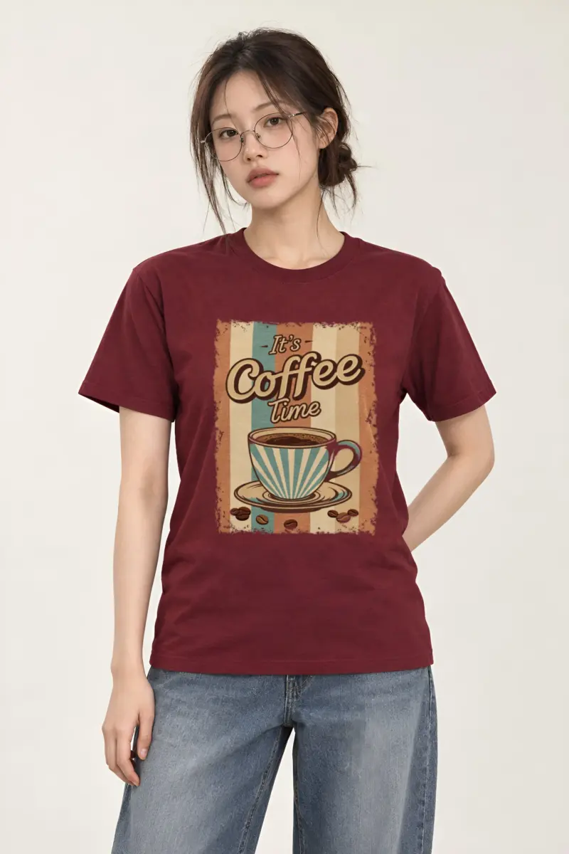 "It's Coffee Time" Heavyweight Unisex Crewneck T-shirt