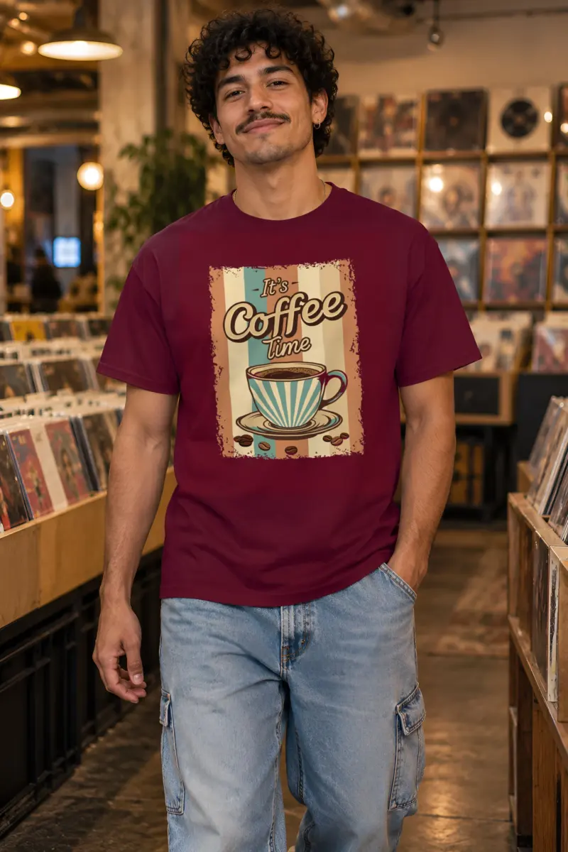 "It's Coffee Time" Heavyweight Unisex Crewneck T-shirt