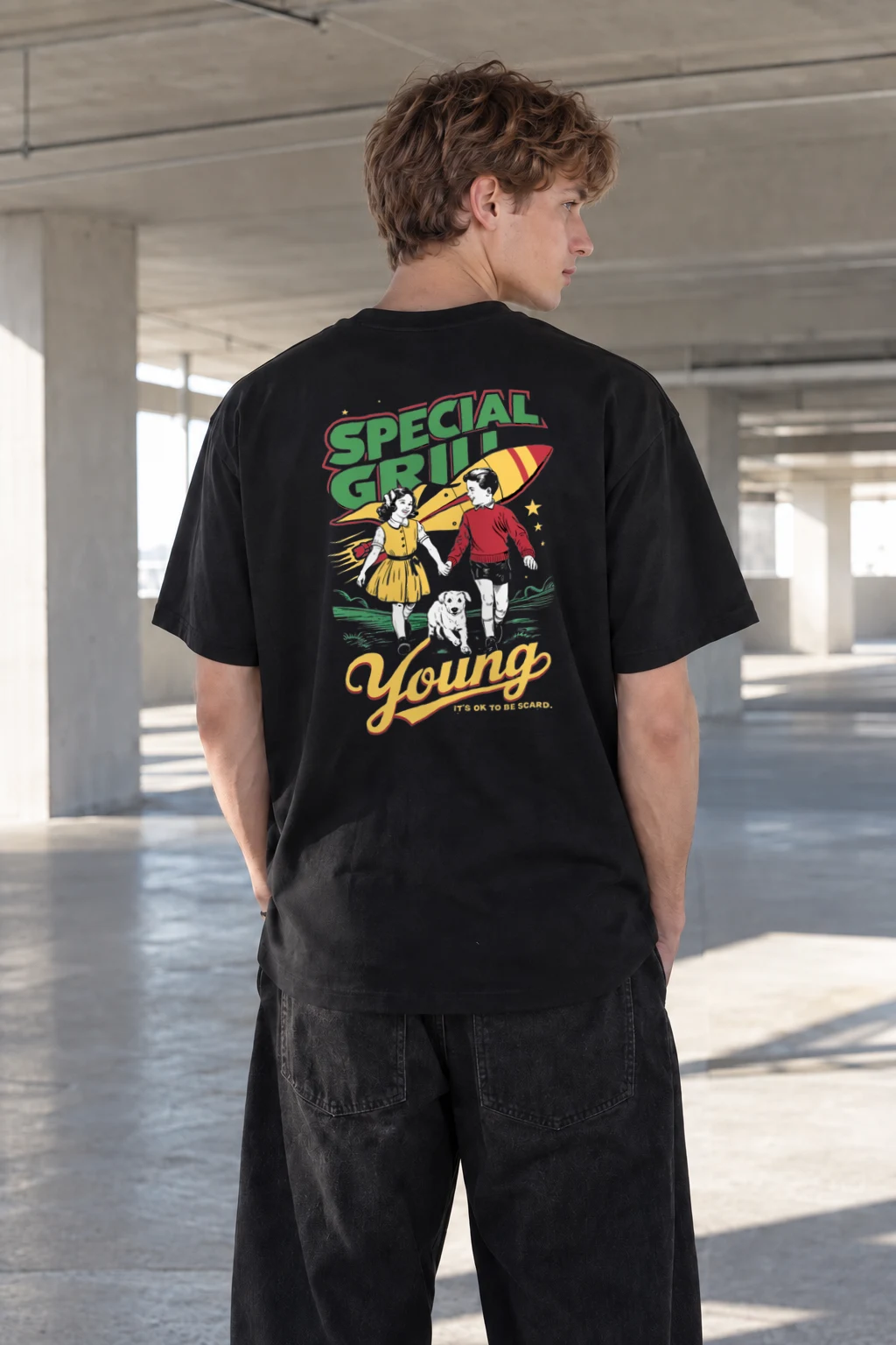 "It's Ok To Be Scared" Heavyweight Unisex Crewneck T-shirt | Gildan 5000