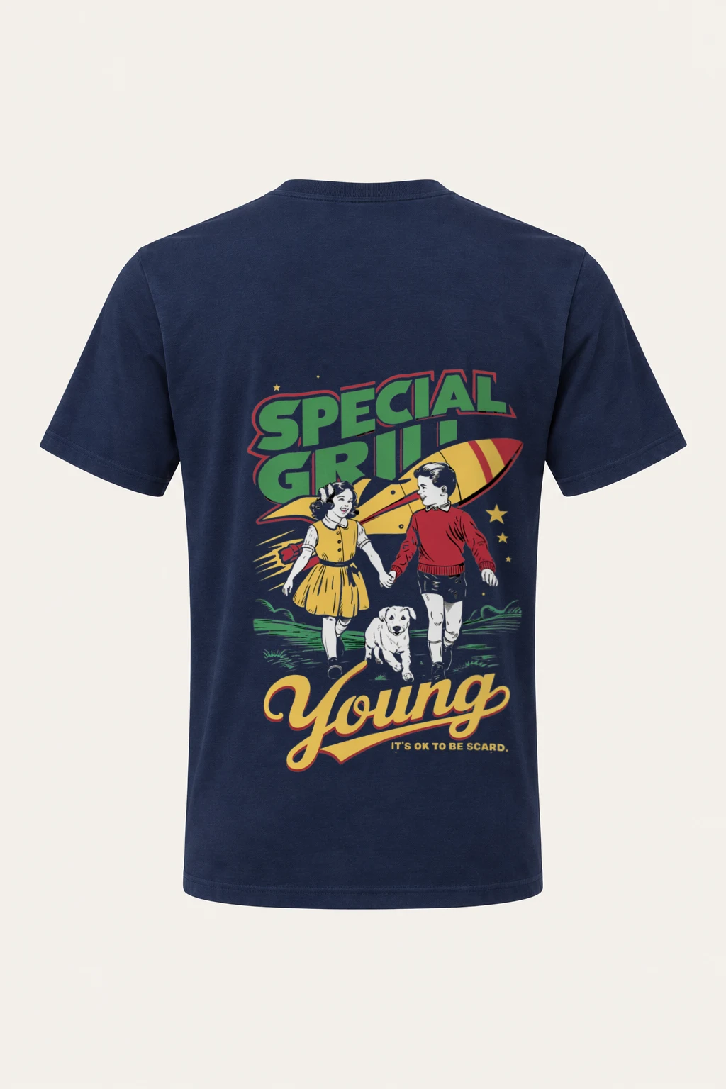"It's Ok To Be Scared" Heavyweight Unisex Crewneck T-shirt | Gildan 5000