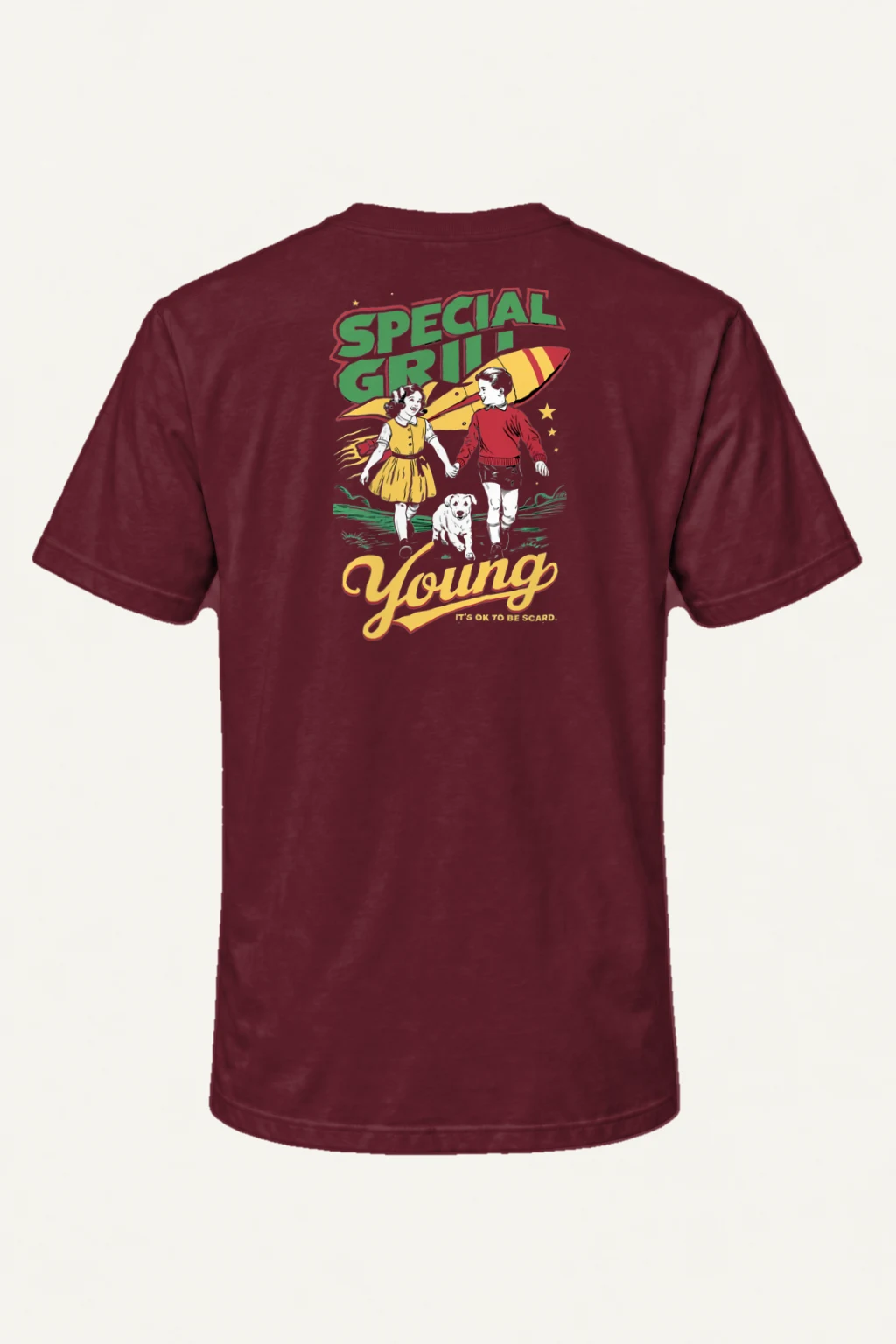 "It's Ok To Be Scared" Heavyweight Unisex Crewneck T-shirt | Gildan 5000