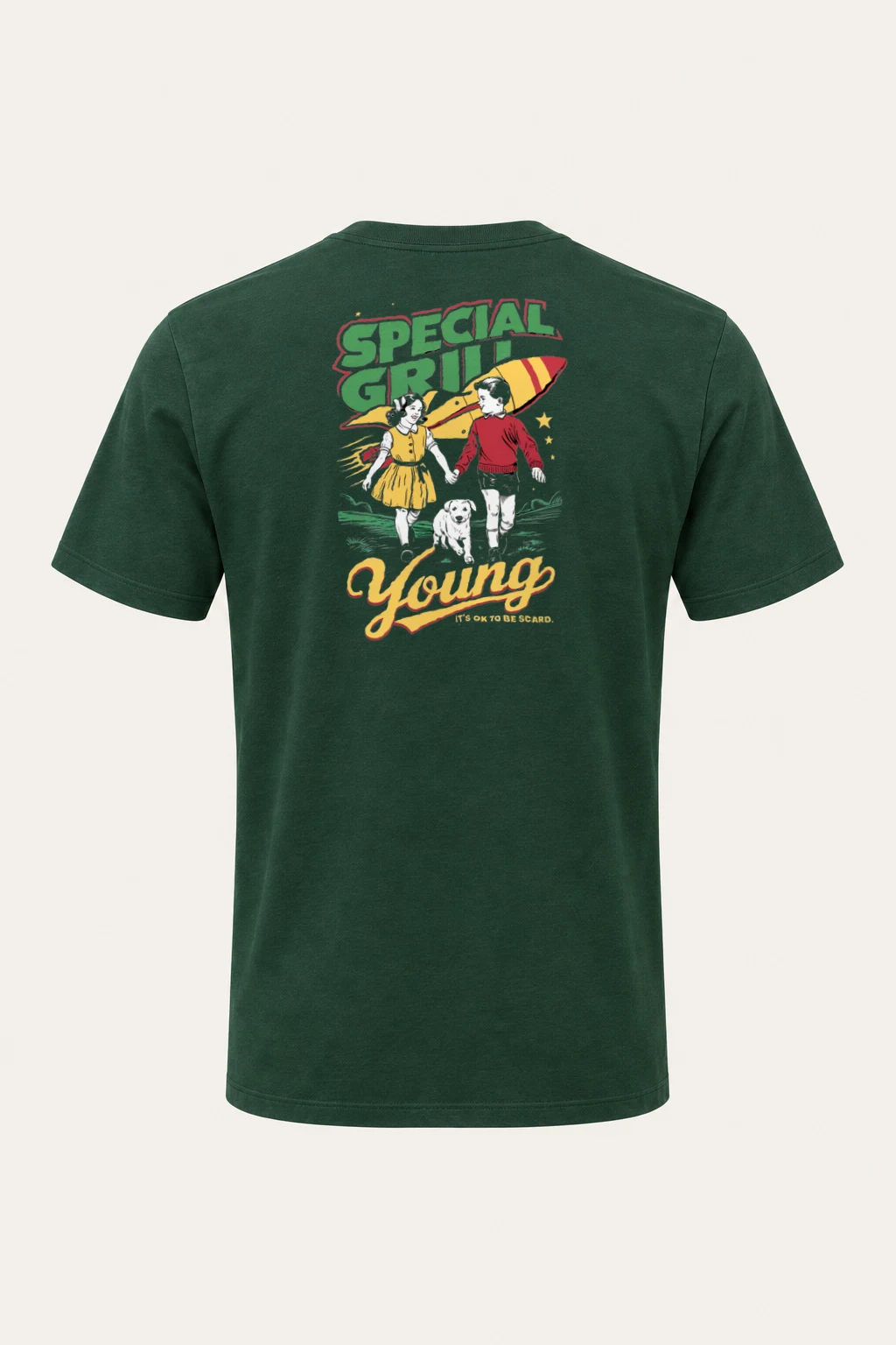 "It's Ok To Be Scared" Heavyweight Unisex Crewneck T-shirt | Gildan 5000