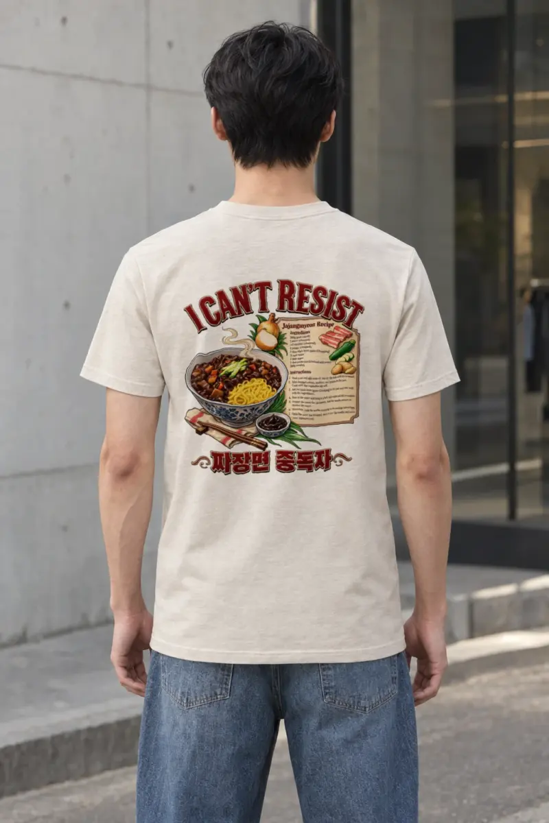 "Jajangmyeon Addict" Heavyweight Unisex Crewneck T-shirt