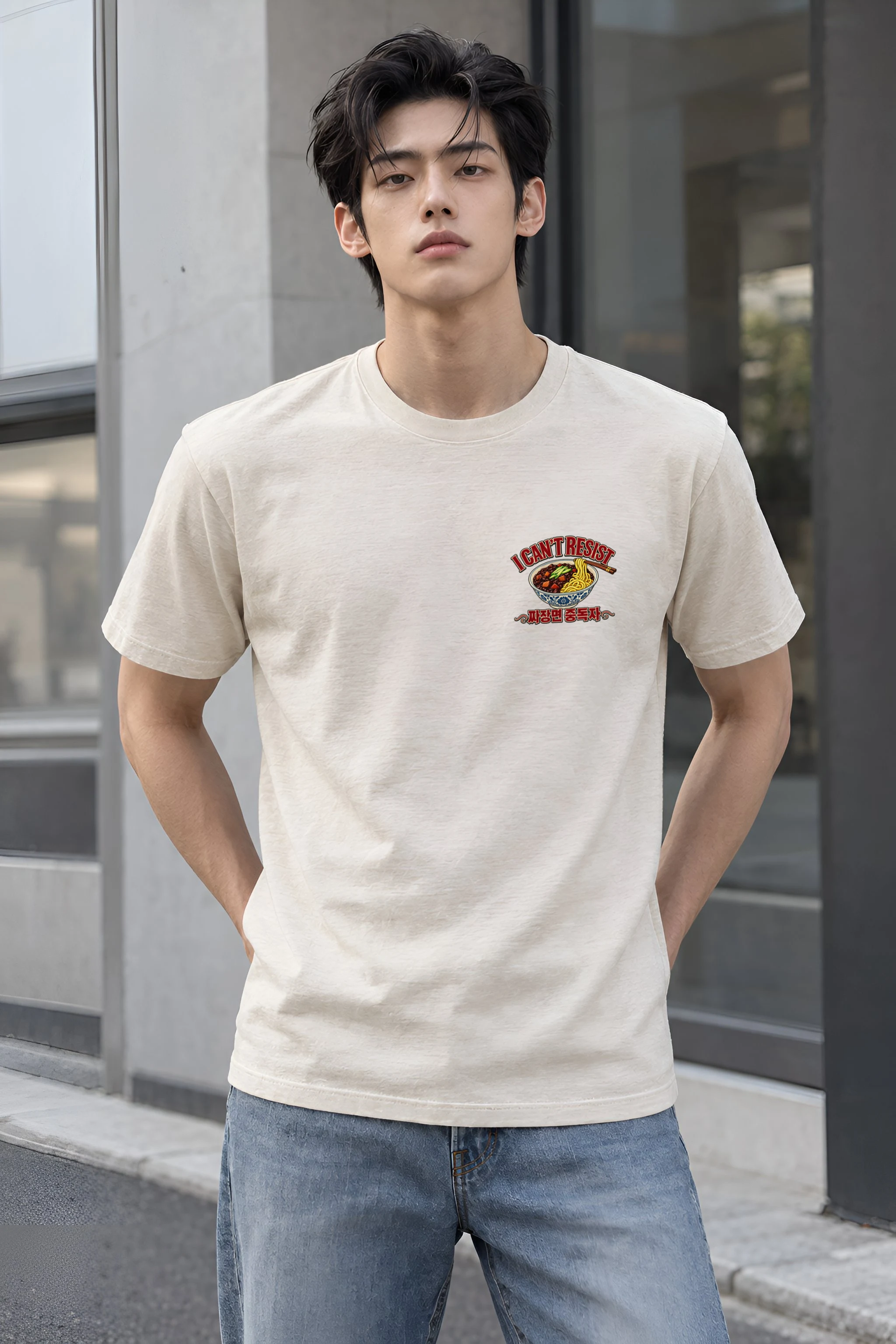 "Jajangmyeon Addict" Heavyweight Unisex Crewneck T-shirt
