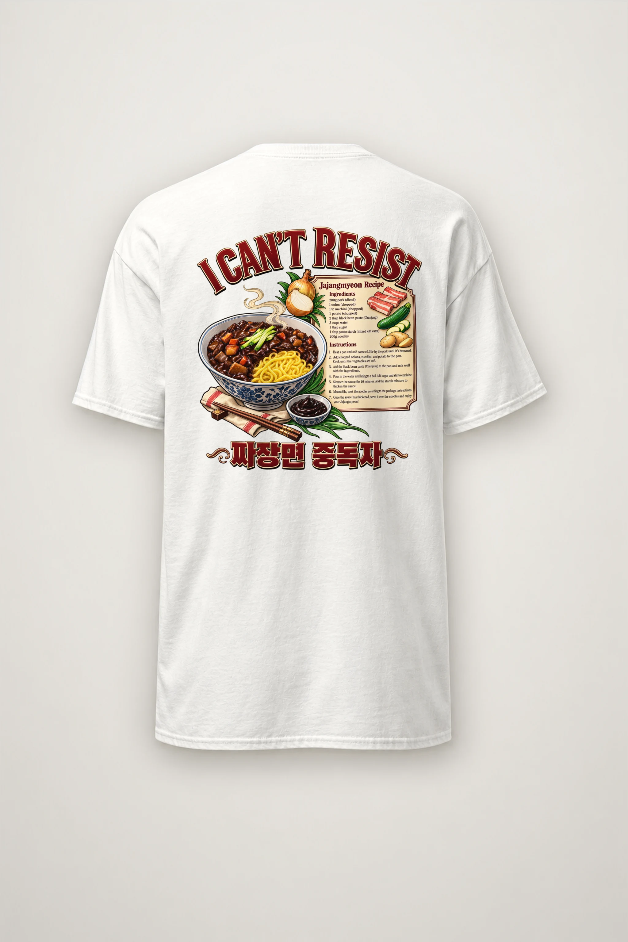 "Jajangmyeon Addict" Heavyweight Unisex Crewneck T-shirt