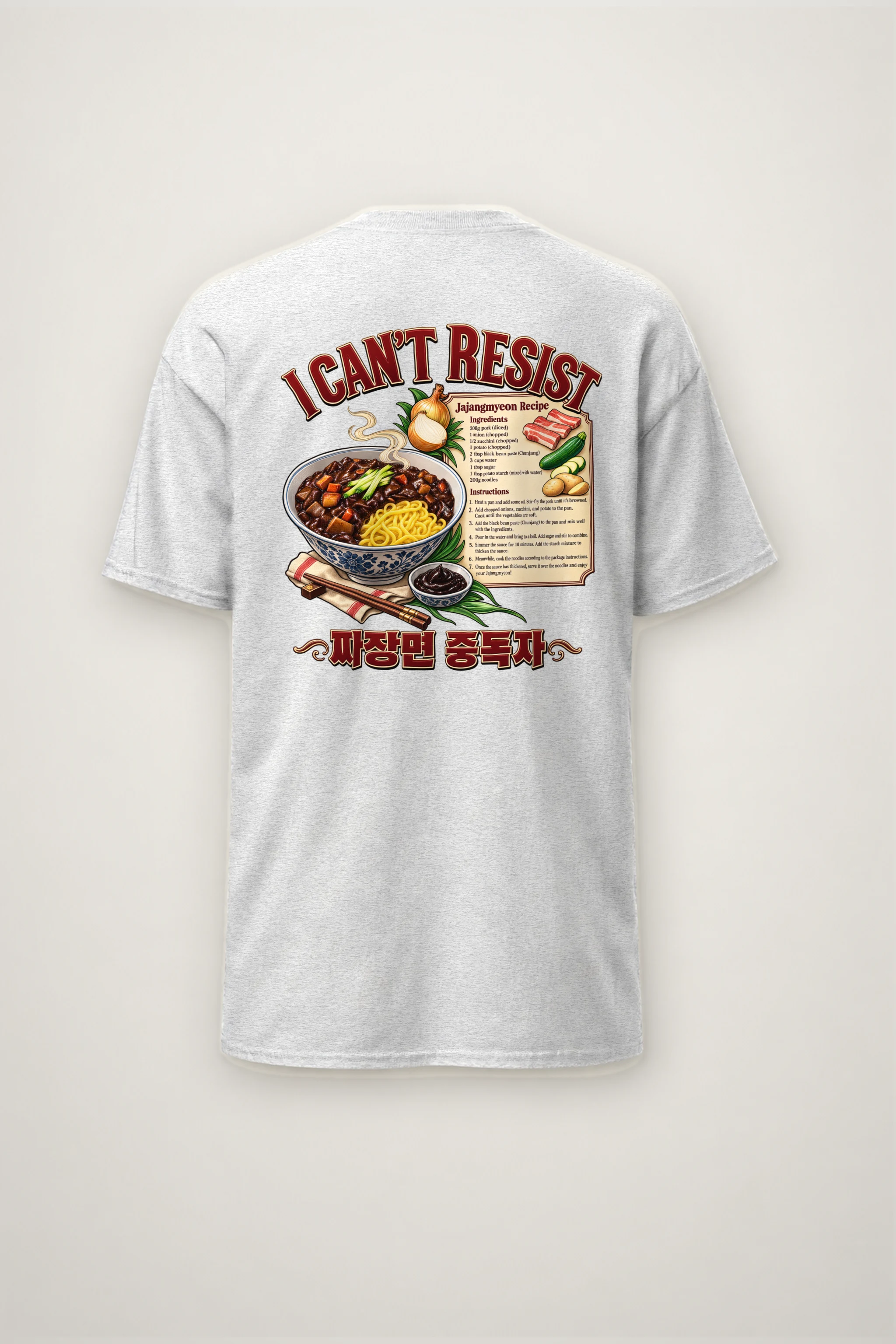 "Jajangmyeon Addict" Heavyweight Unisex Crewneck T-shirt