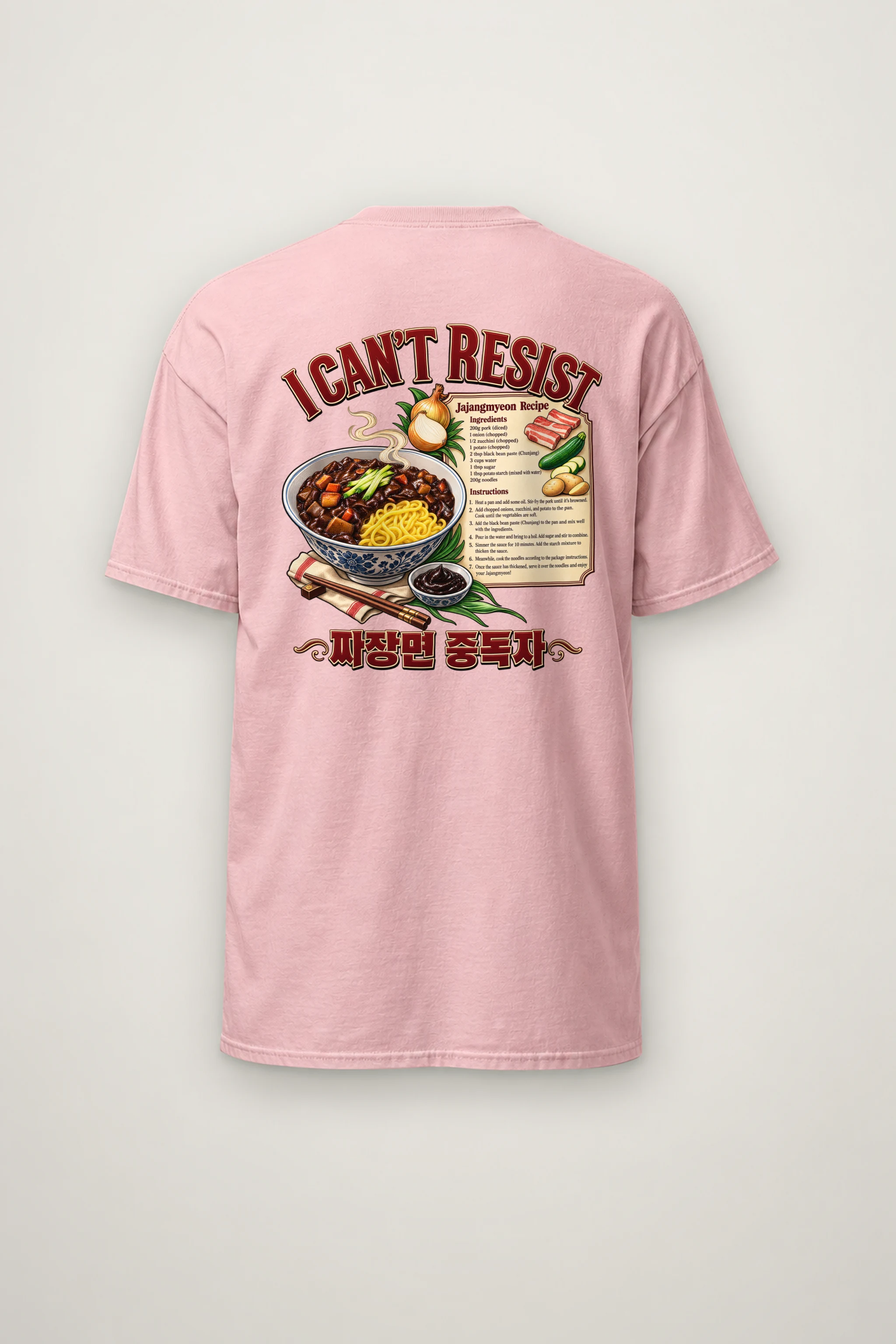 "Jajangmyeon Addict" Heavyweight Unisex Crewneck T-shirt