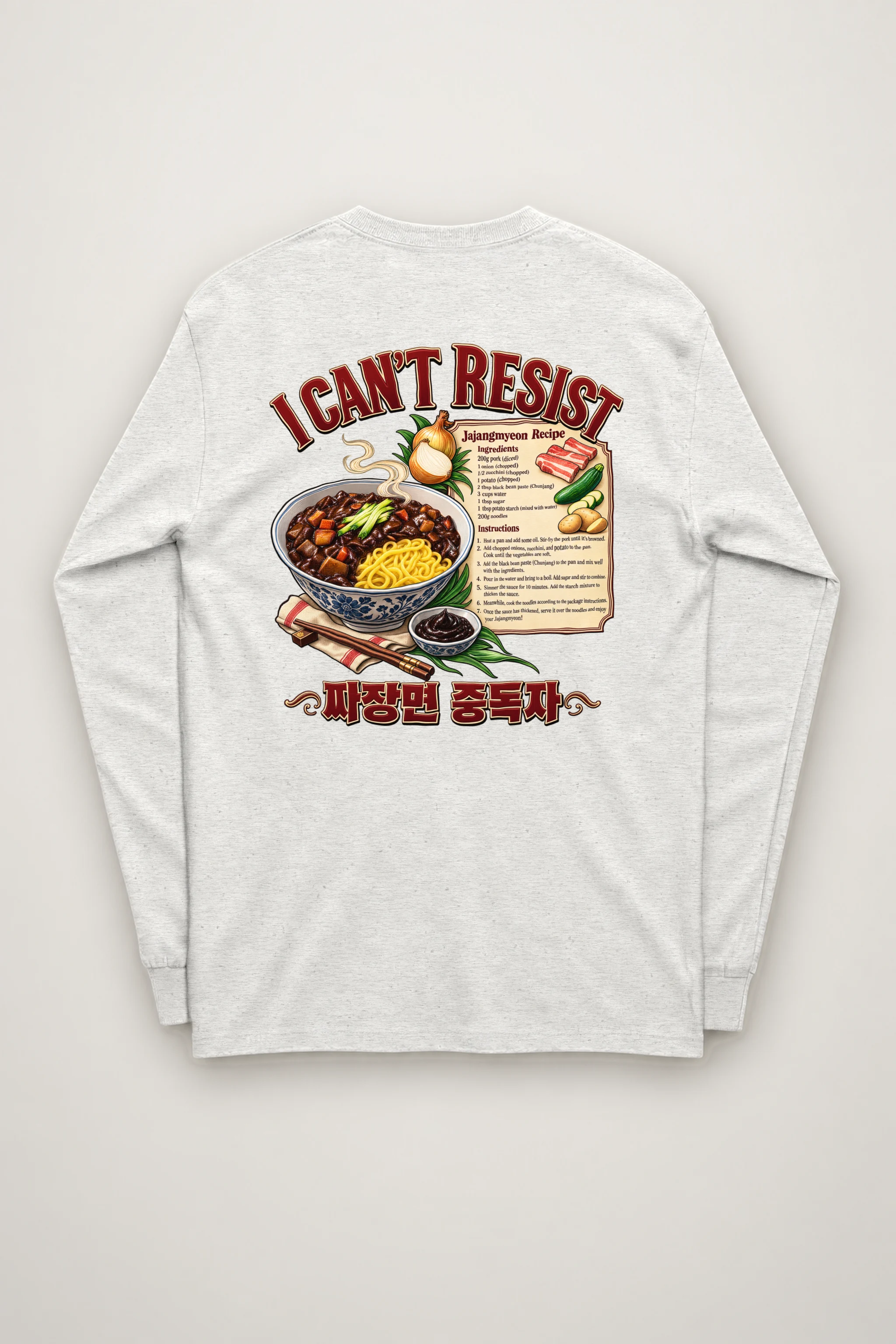 "Jajangmyeon Recipe" Unisex Longsleeve T-shirt