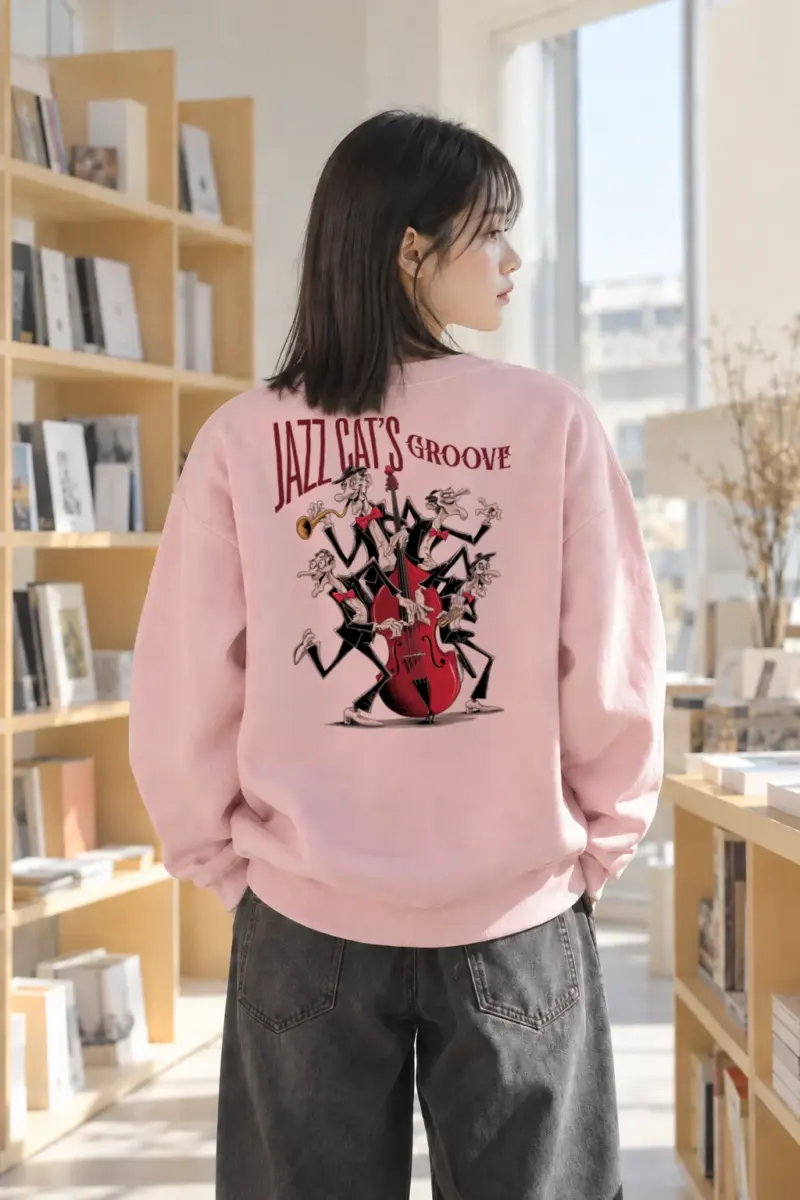 "Jazz Cat’s Groove" Heavy Blend Unisex Crewneck Sweatshirt | Gildan 18000