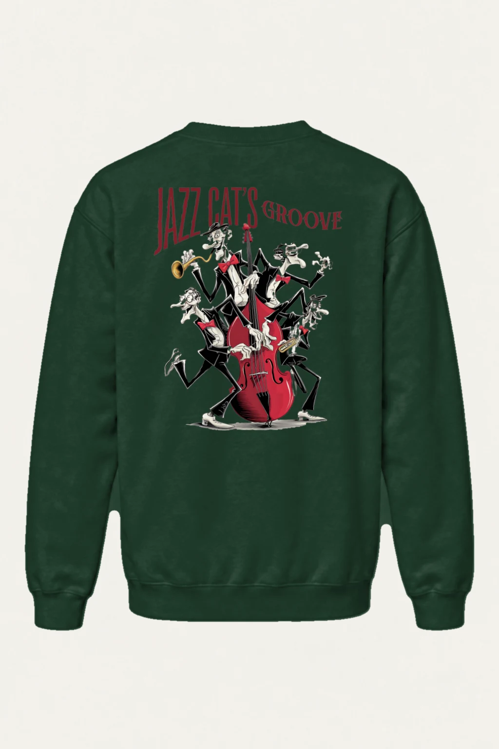 "Jazz Cat’s Groove" Heavy Blend Unisex Crewneck Sweatshirt | Gildan 18000