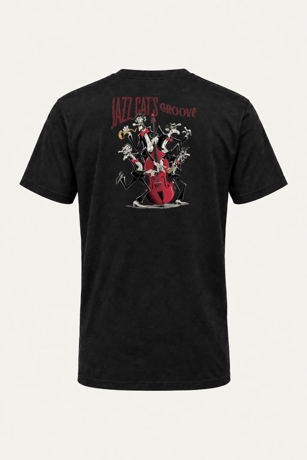 "Jazz Cat's Groove" Heavyweight Unisex Crewneck T-shirt | Gildan 5000