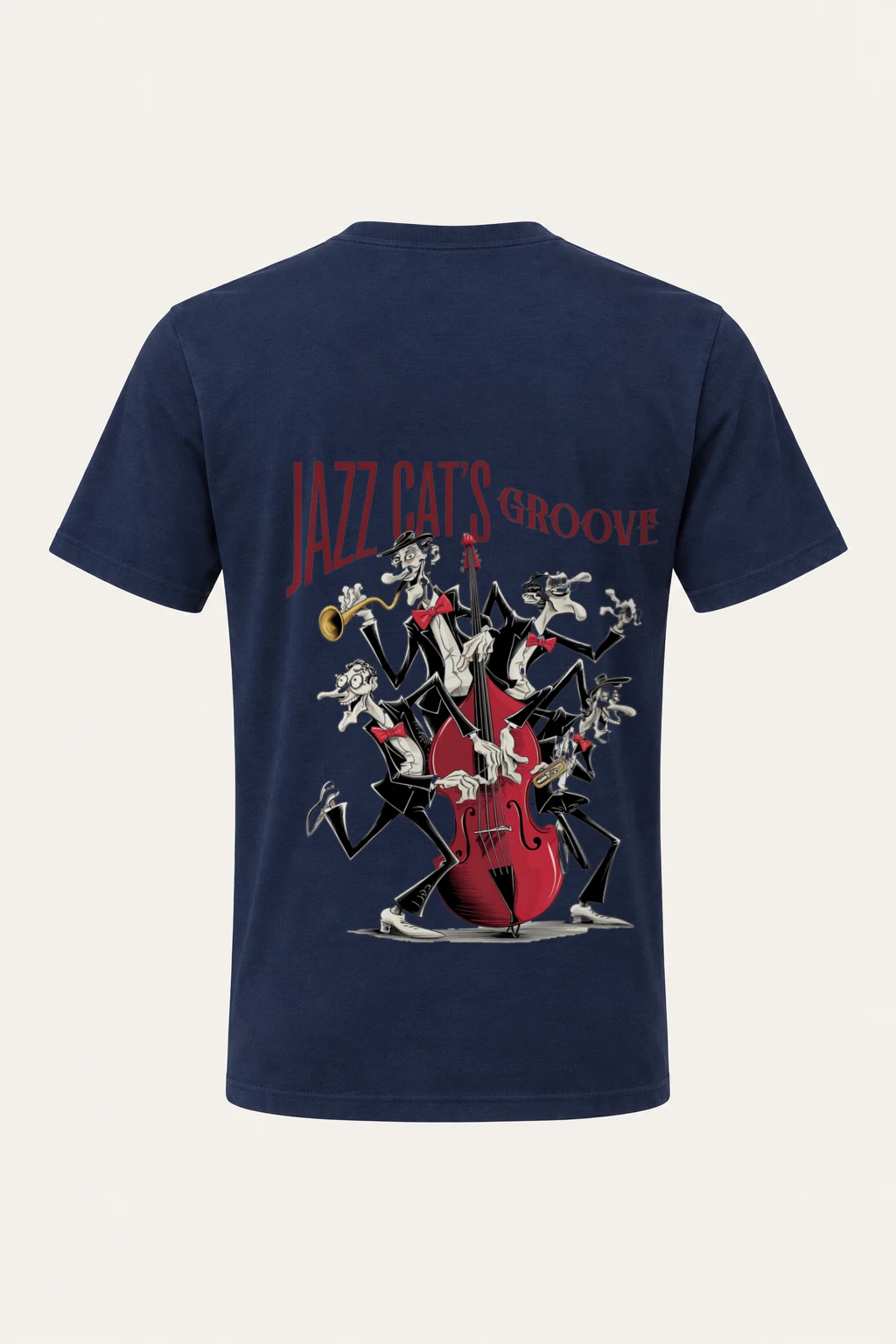 "Jazz Cat's Groove" Heavyweight Unisex Crewneck T-shirt | Gildan 5000