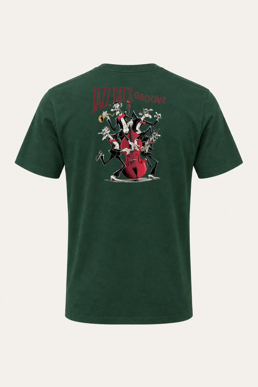 "Jazz Cat's Groove" Heavyweight Unisex Crewneck T-shirt | Gildan 5000