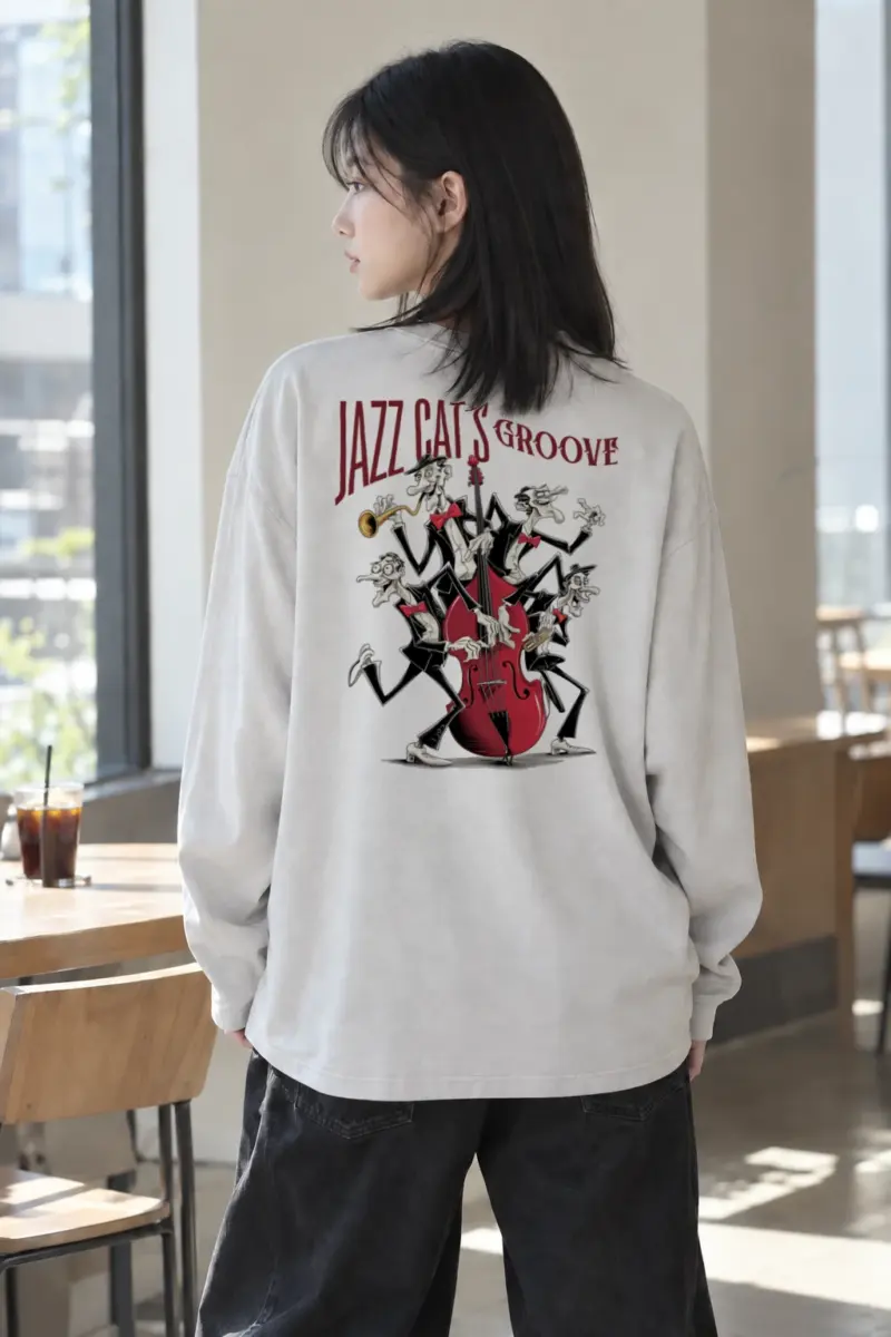"Jazz Cat’s Groove" Unisex Longsleeve T-shirt | Gildan 2400