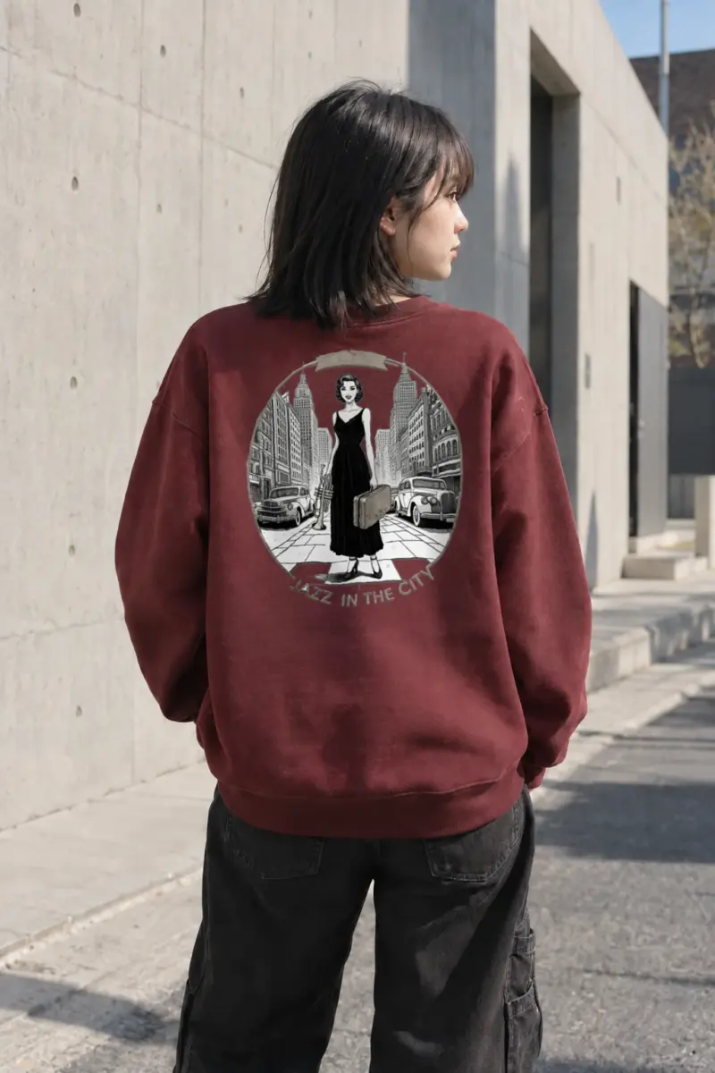 “Jazz In The City” Heavy Blend Unisex Crewneck Sweatshirt | Gildan 18000