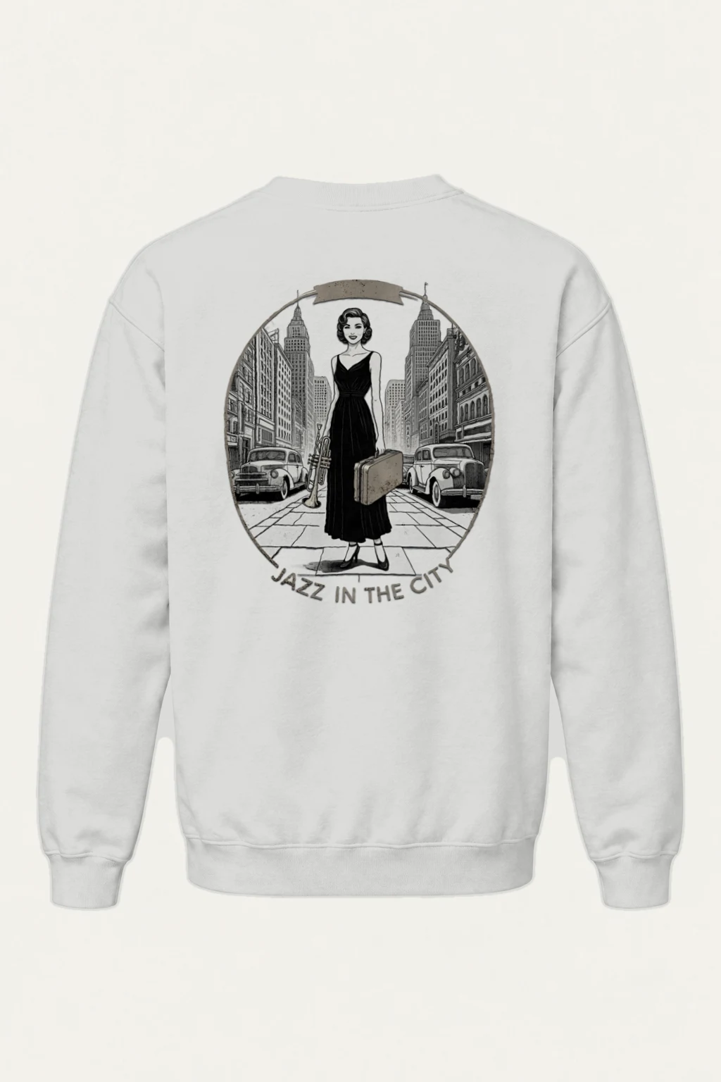 "Jazz In The City" Heavy Blend Unisex Crewneck Sweatshirt | Gildan 18000