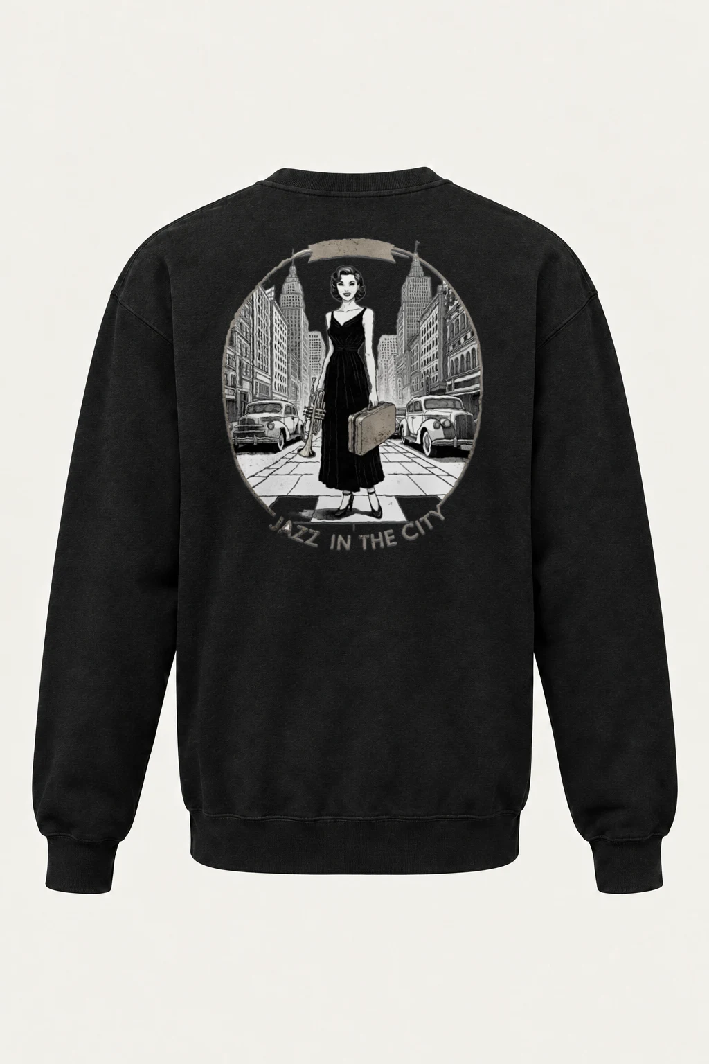 "Jazz In The City" Heavy Blend Unisex Crewneck Sweatshirt | Gildan 18000