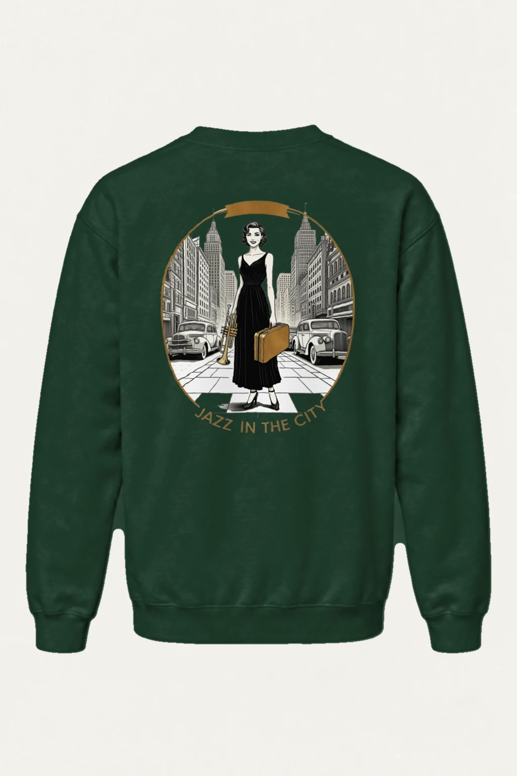 "Jazz In The City" Heavy Blend Unisex Crewneck Sweatshirt | Gildan 18000