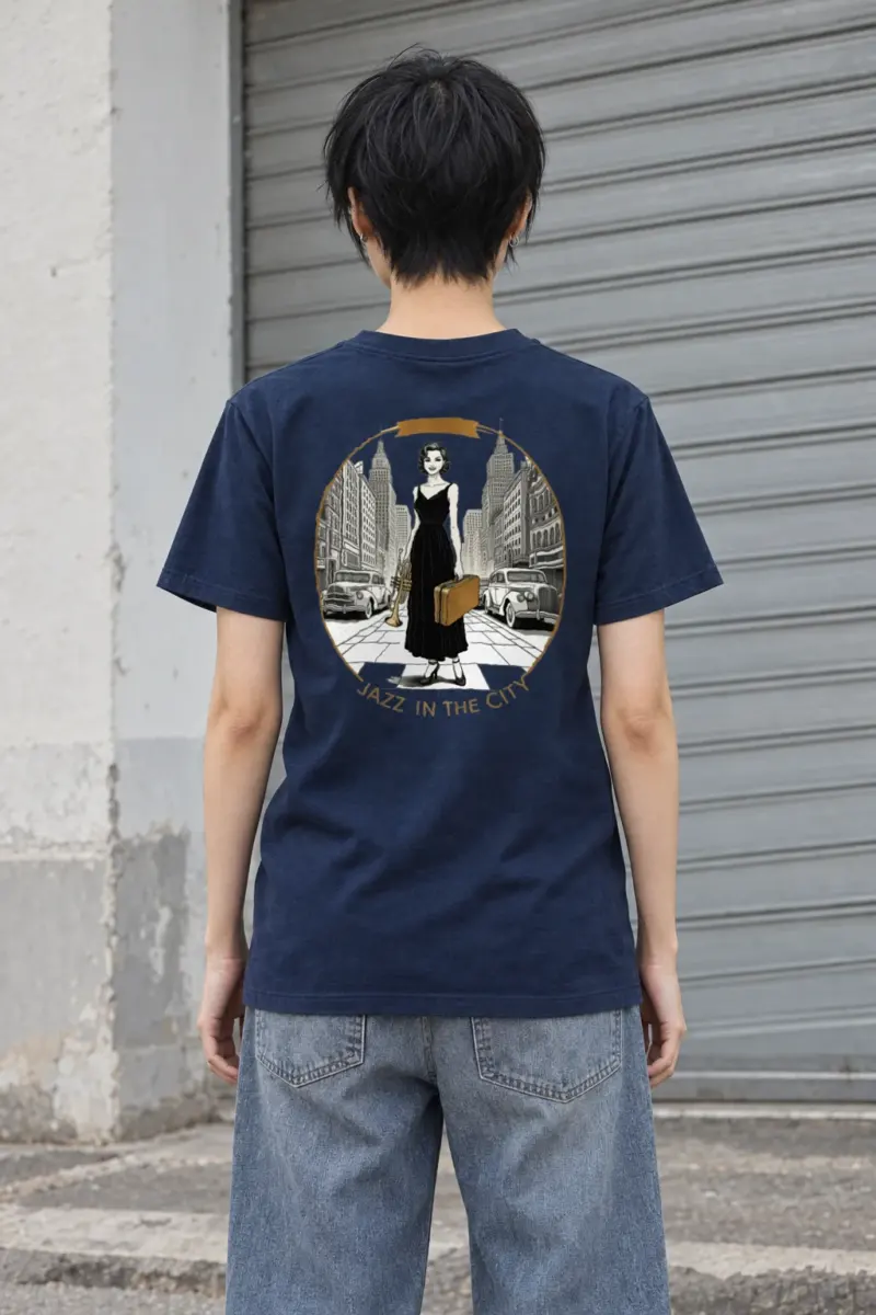 "Jazz In The City" Heavyweight Unisex Crewneck T-shirt | Gildan 5000