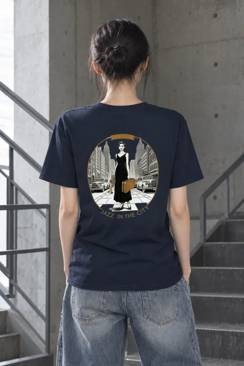 "Jazz In The City" Heavyweight Unisex Crewneck T-shirt