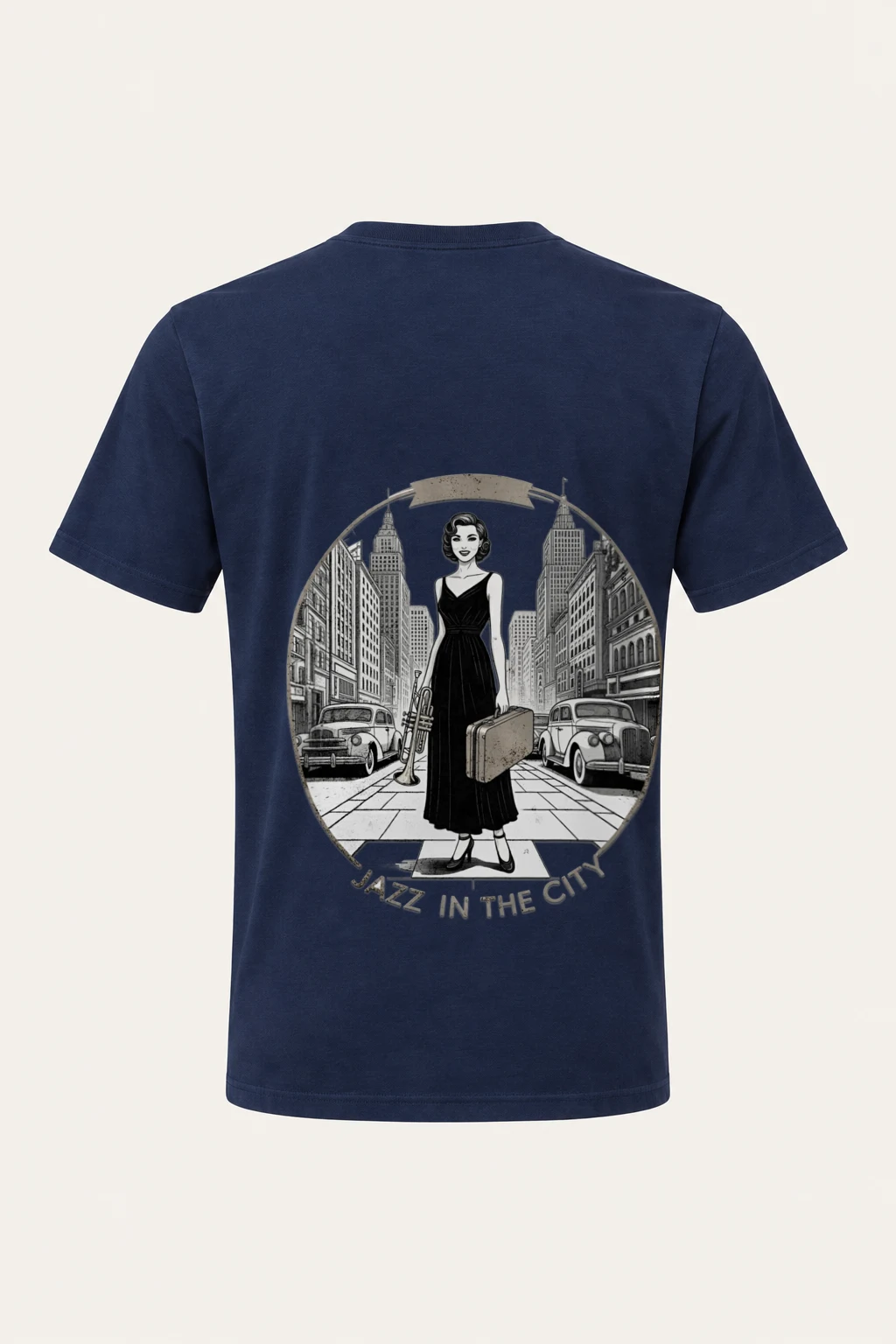 "Jazz In The City" Heavyweight Unisex Crewneck T-shirt | Gildan 5000
