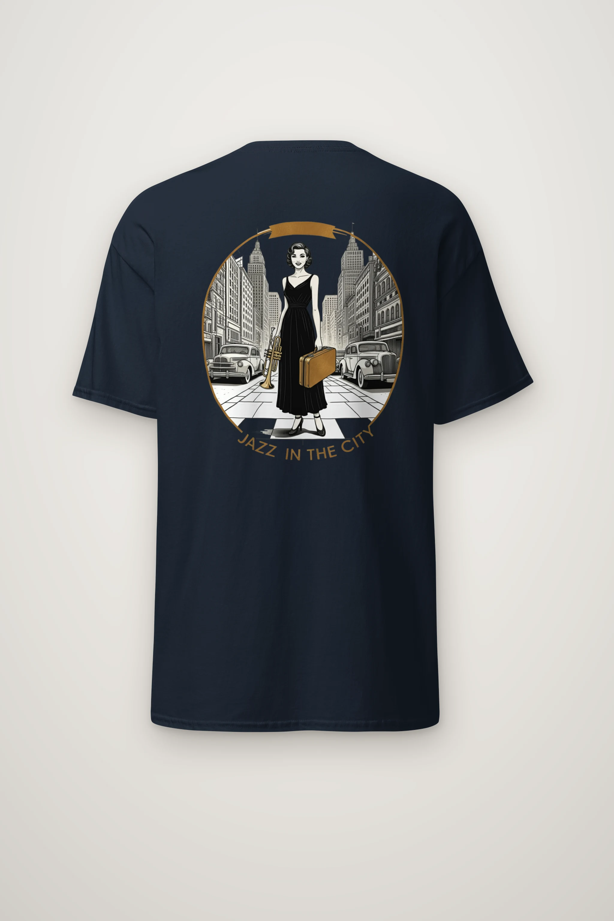"Jazz In The City" Heavyweight Unisex Crewneck T-shirt