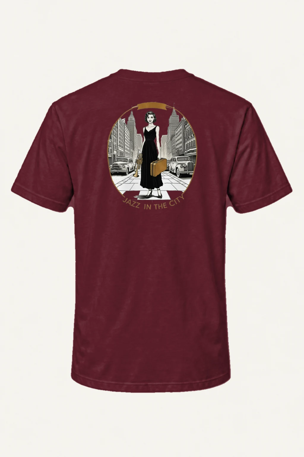 "Jazz In The City" Heavyweight Unisex Crewneck T-shirt | Gildan 5000