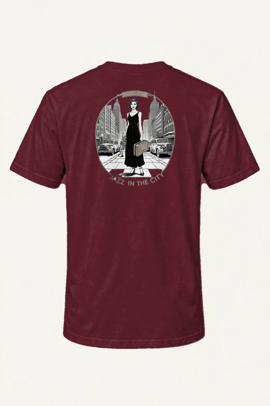 "Jazz In The City" Heavyweight Unisex Crewneck T-shirt | Gildan 5000