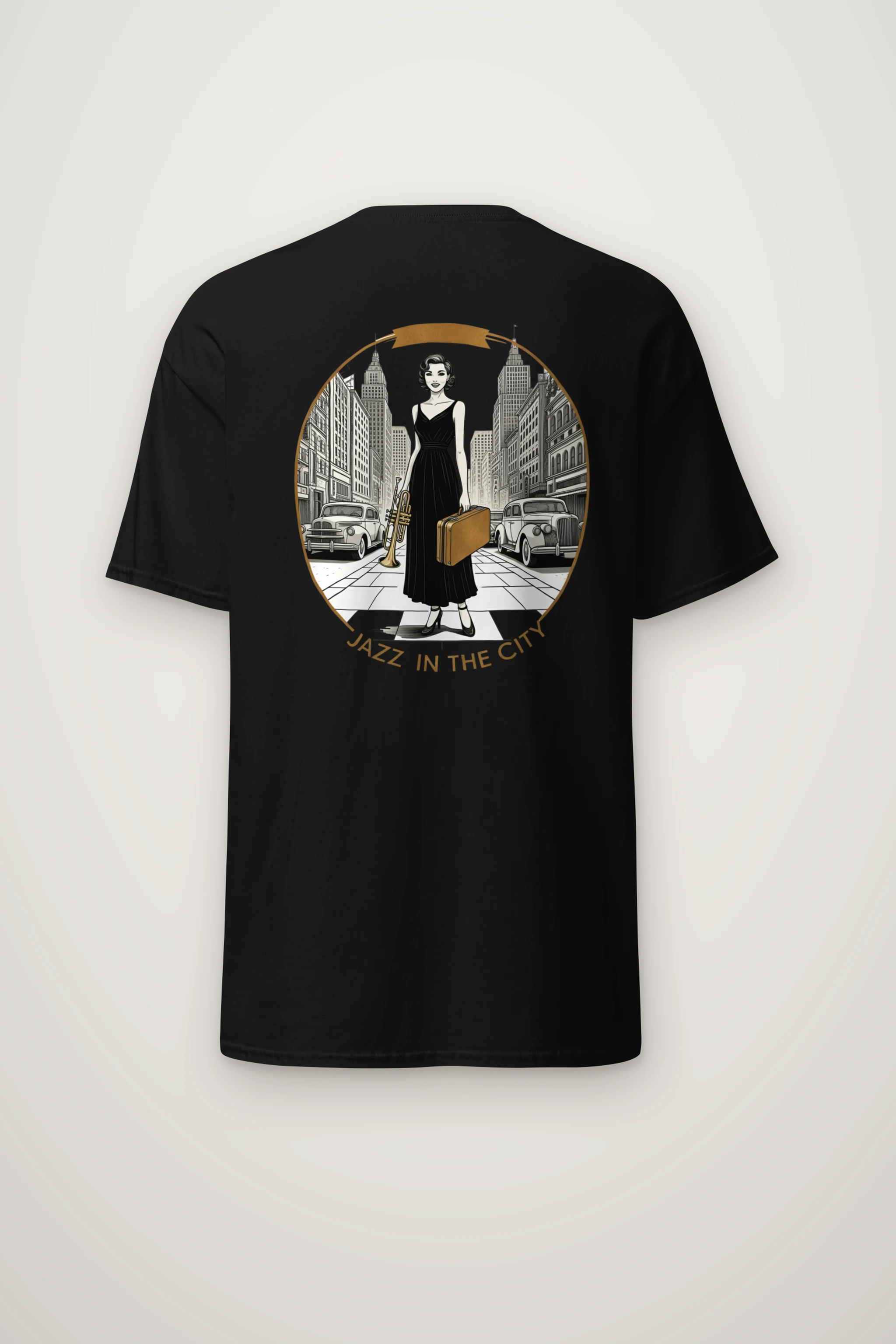 "Jazz In The City" Heavyweight Unisex Crewneck T-shirt