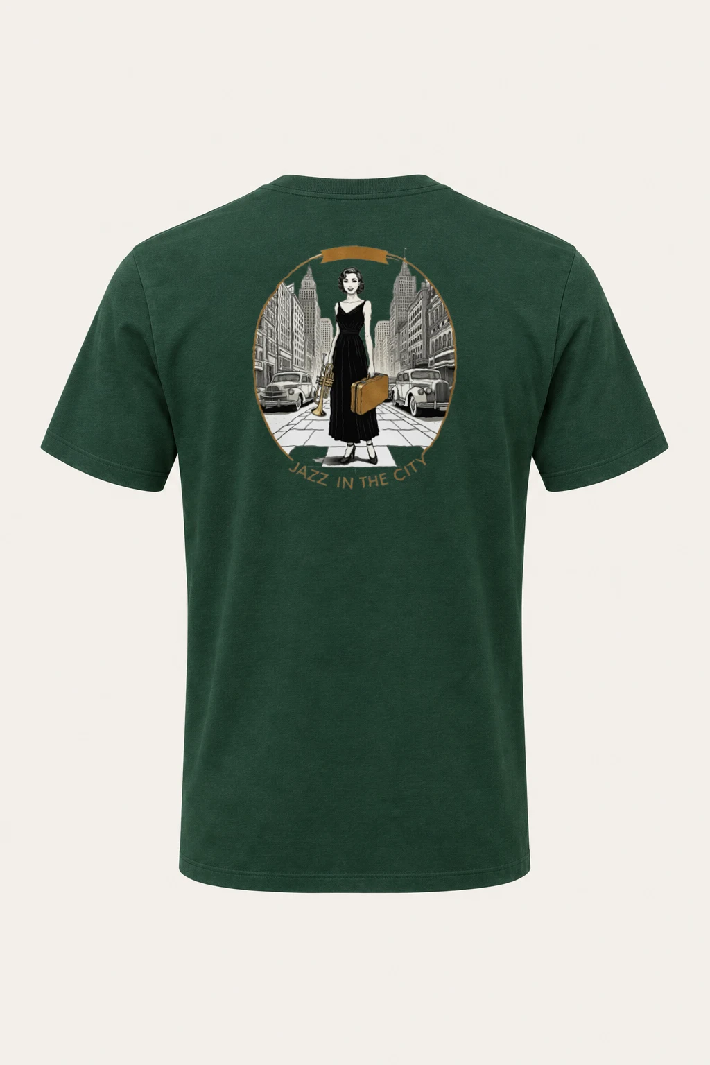 "Jazz In The City" Heavyweight Unisex Crewneck T-shirt | Gildan 5000