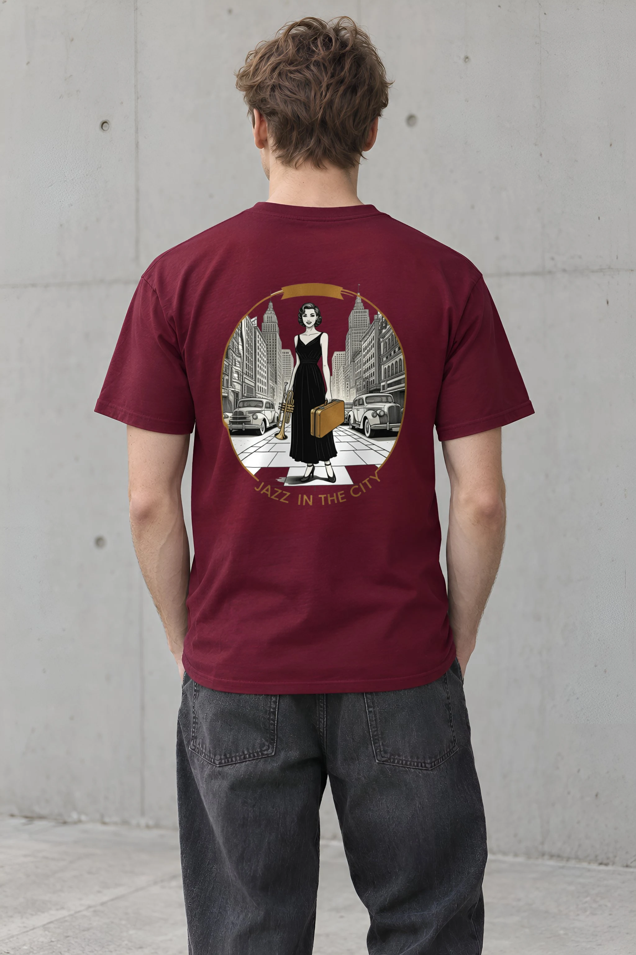 "Jazz In The City" Heavyweight Unisex Crewneck T-shirt