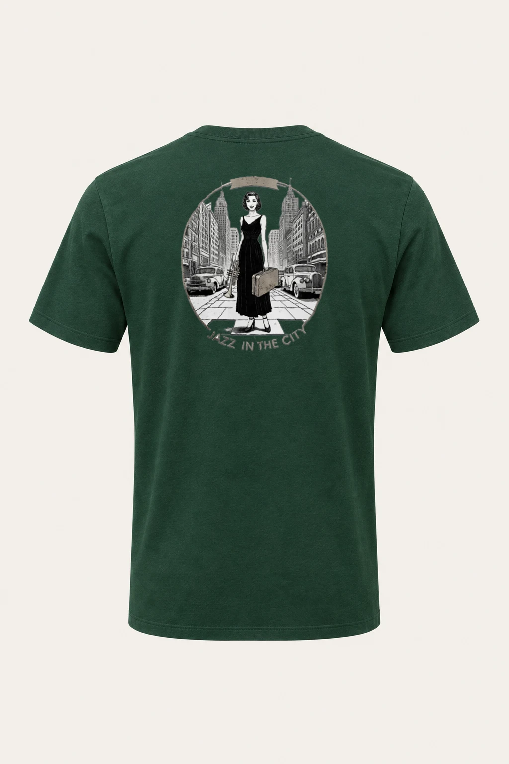 "Jazz In The City" Heavyweight Unisex Crewneck T-shirt | Gildan 5000