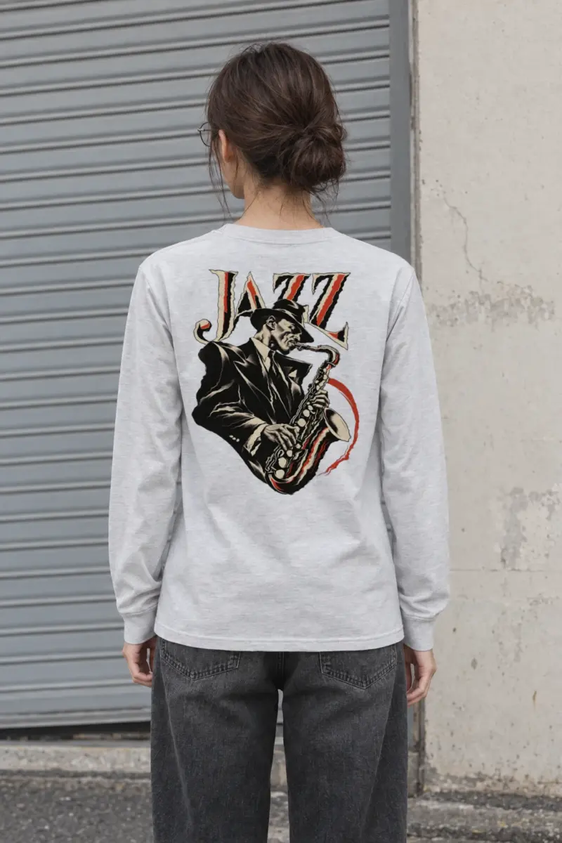 "Jazz in Vermilion" Unisex Longsleeve T-shirt