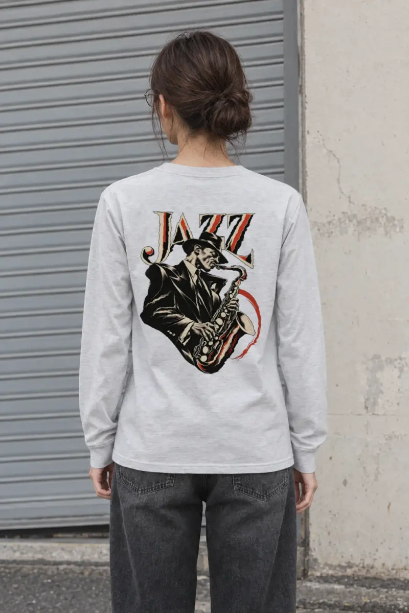 "Jazz in Vermilion" Unisex Longsleeve T-shirt