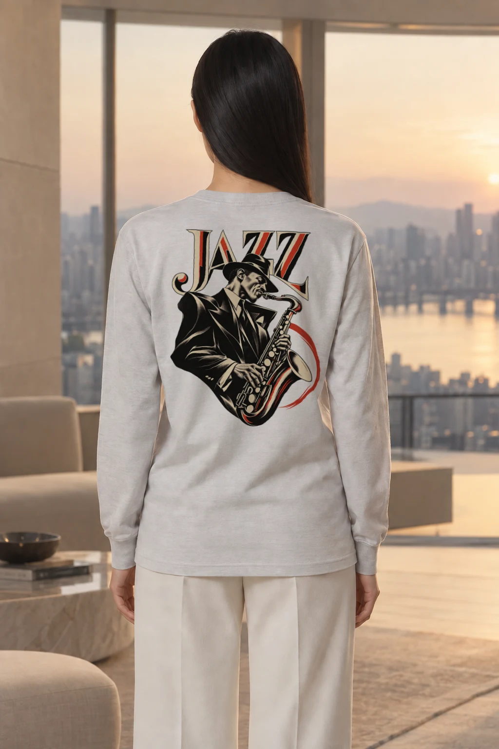 "Jazz in Vermilion" Unisex Longsleeve T-shirt | Gildan 2400