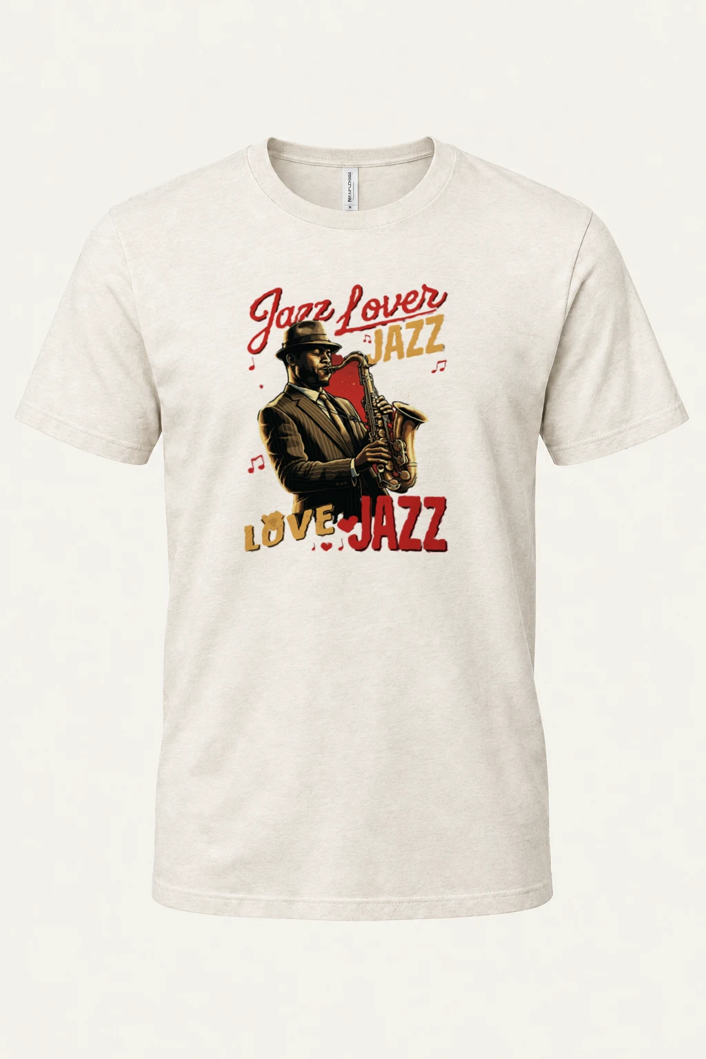 "Jazz Love Poster" Heavyweight Unisex Crewneck T-shirt | Gildan 5000