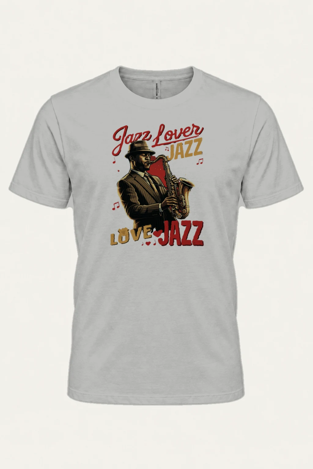"Jazz Love Poster" Heavyweight Unisex Crewneck T-shirt | Gildan 5000
