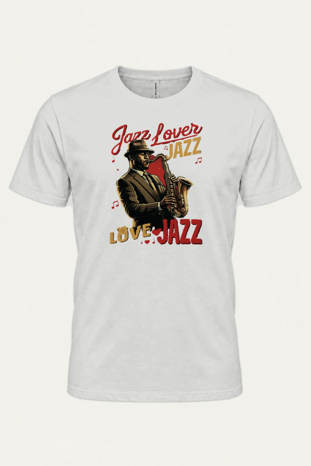 "Jazz Love Poster" Heavyweight Unisex Crewneck T-shirt | Gildan 5000
