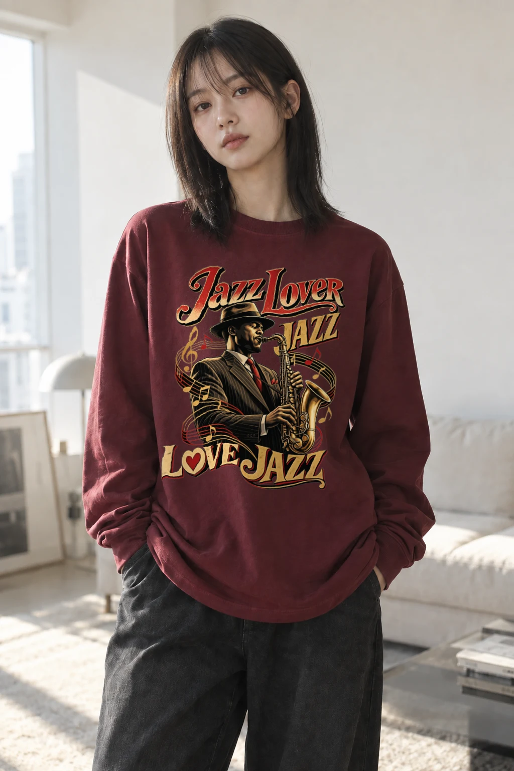 "Jazz Love" Unisex Longsleeve T-shirt | Gildan 2400