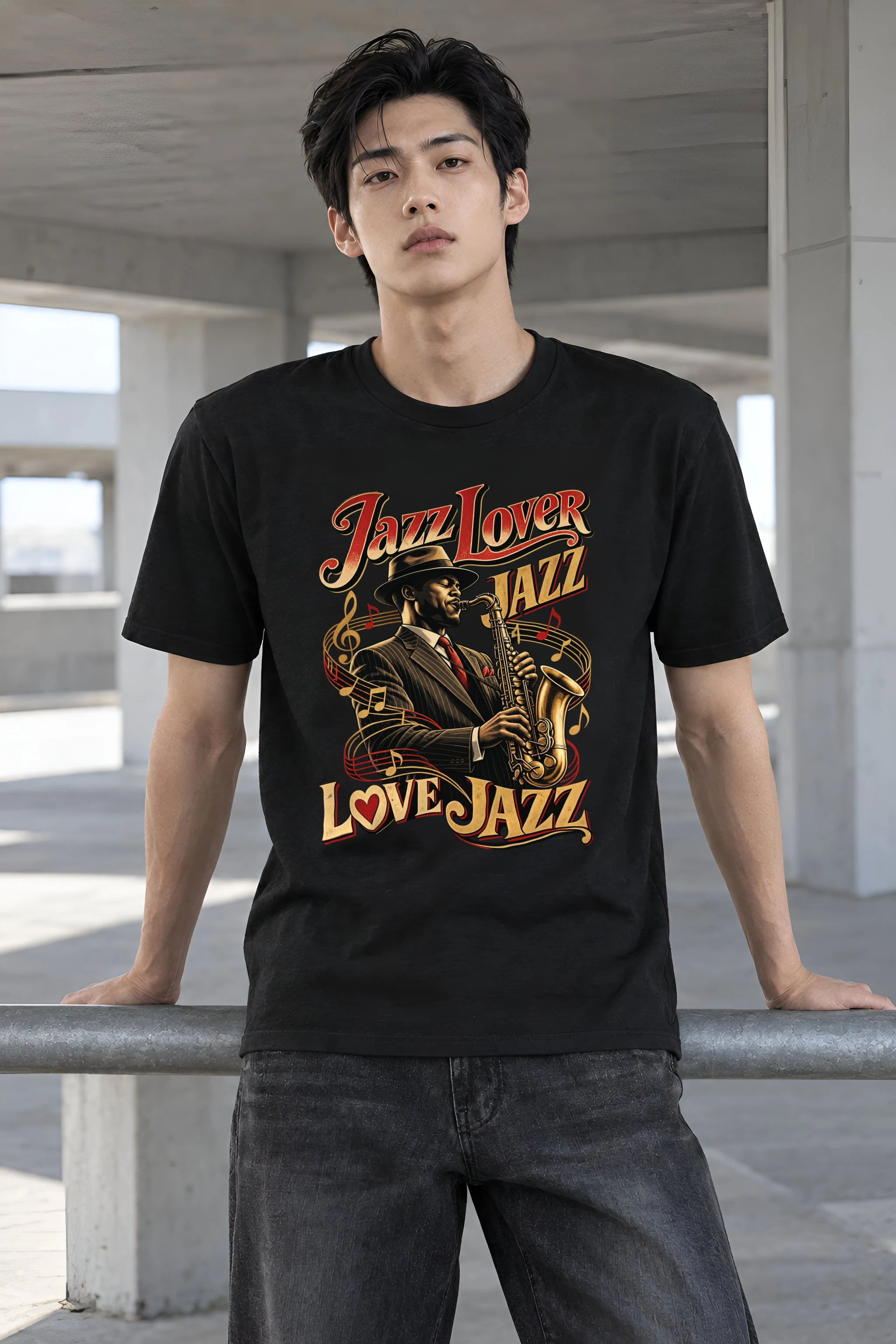 "Jazz Lover" Heavyweight Unisex Crewneck T-shirt