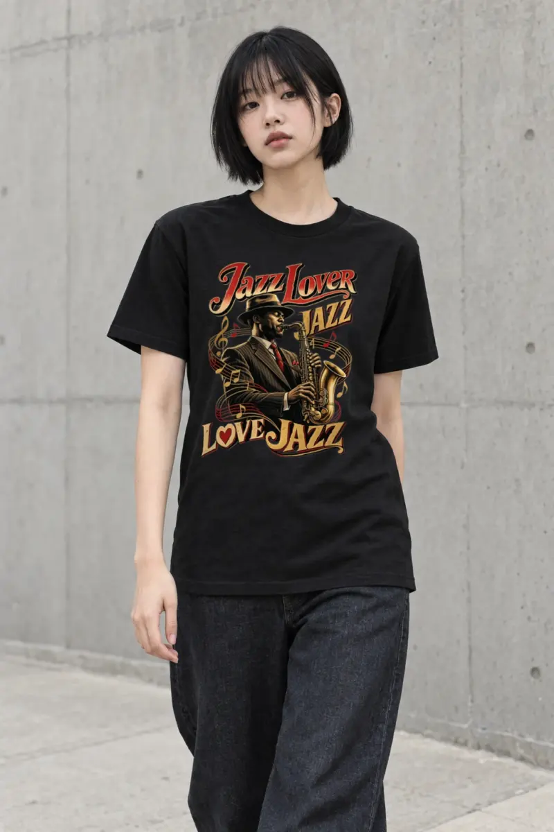 "Jazz Lover" Heavyweight Unisex Crewneck T-shirt