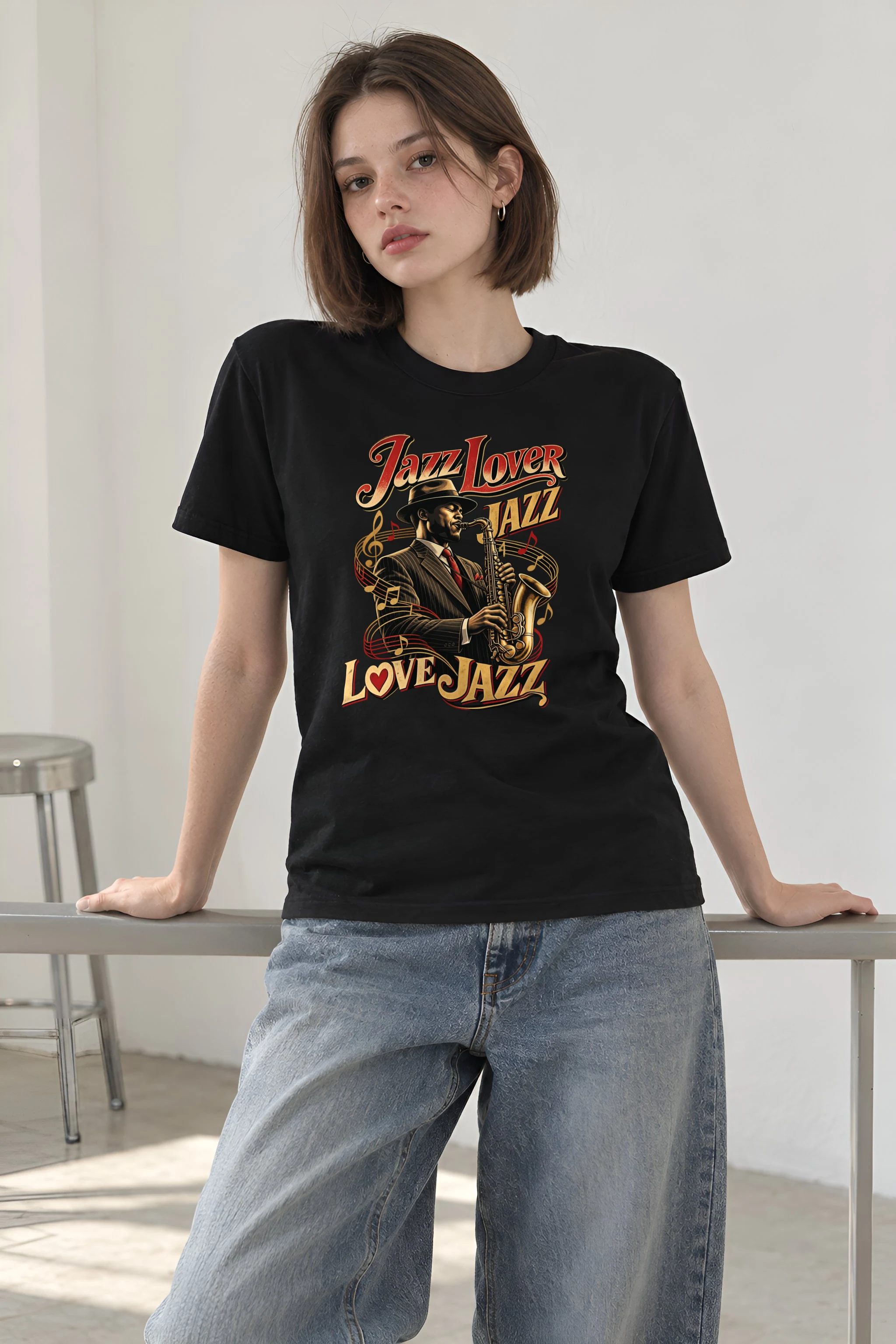 "Jazz Lover" Heavyweight Unisex Crewneck T-shirt