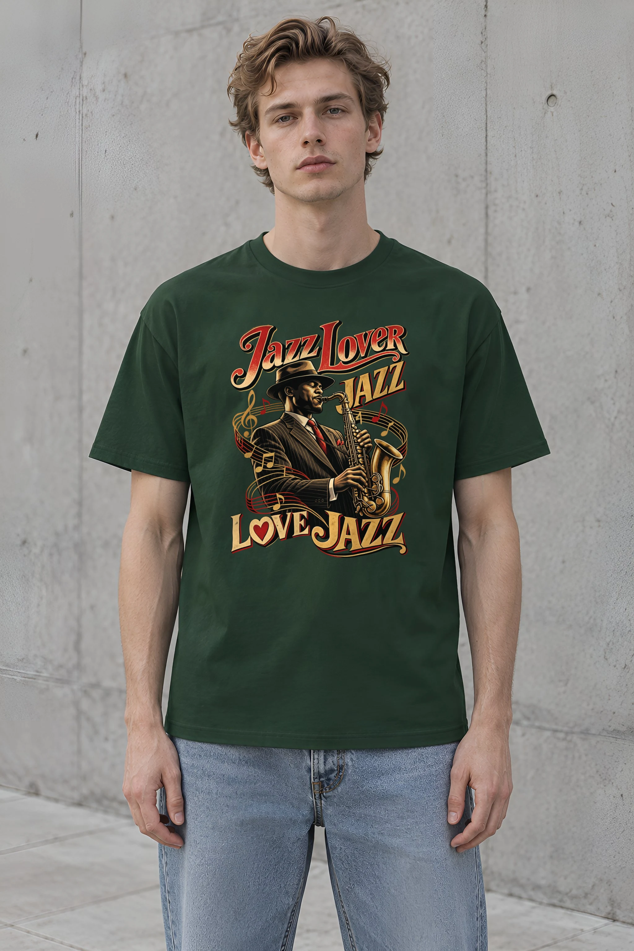 "Jazz Lover" Heavyweight Unisex Crewneck T-shirt