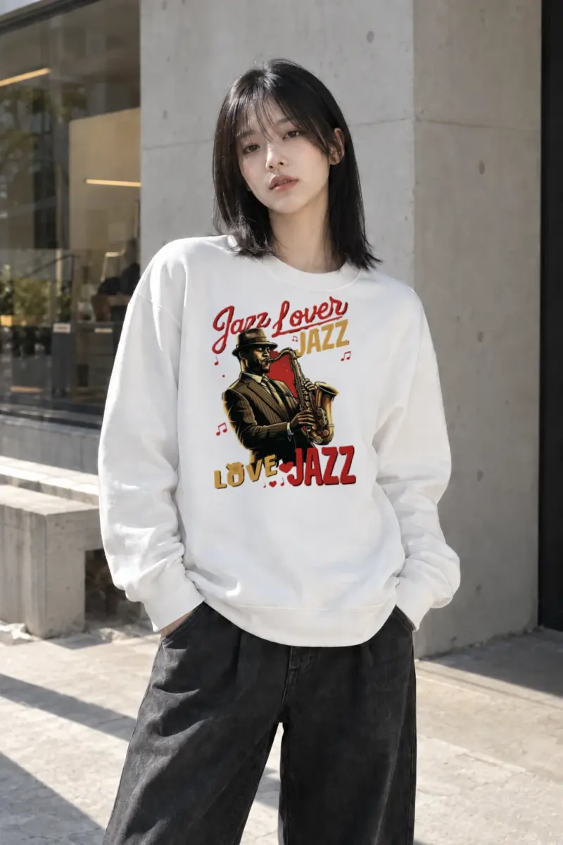 "Jazz Lover Poster" Heavy Blend Unisex Crewneck Sweatshirt | Gildan 18000