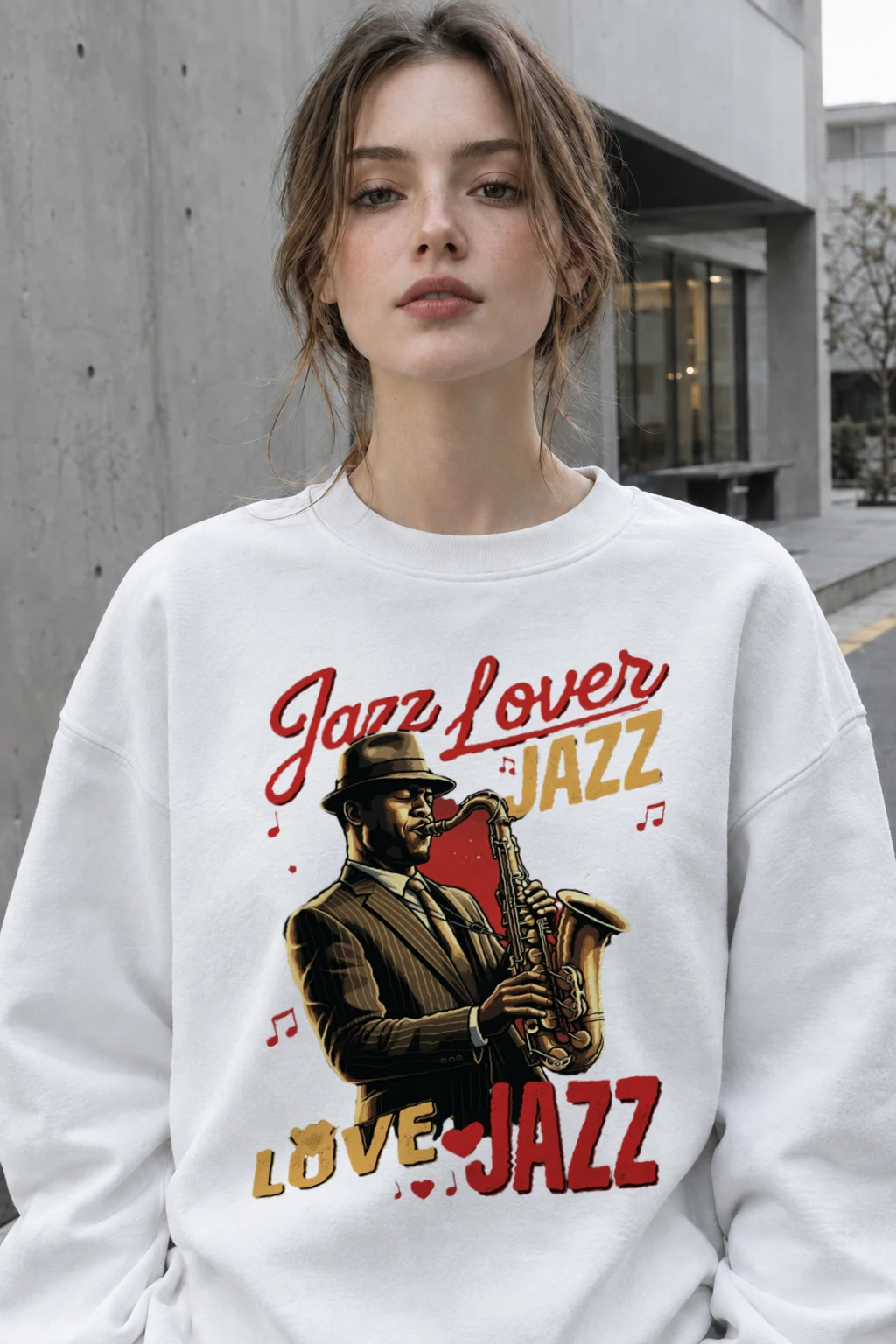 "Jazz Lover Poster" Heavy Blend Unisex Crewneck Sweatshirt | Gildan 18000