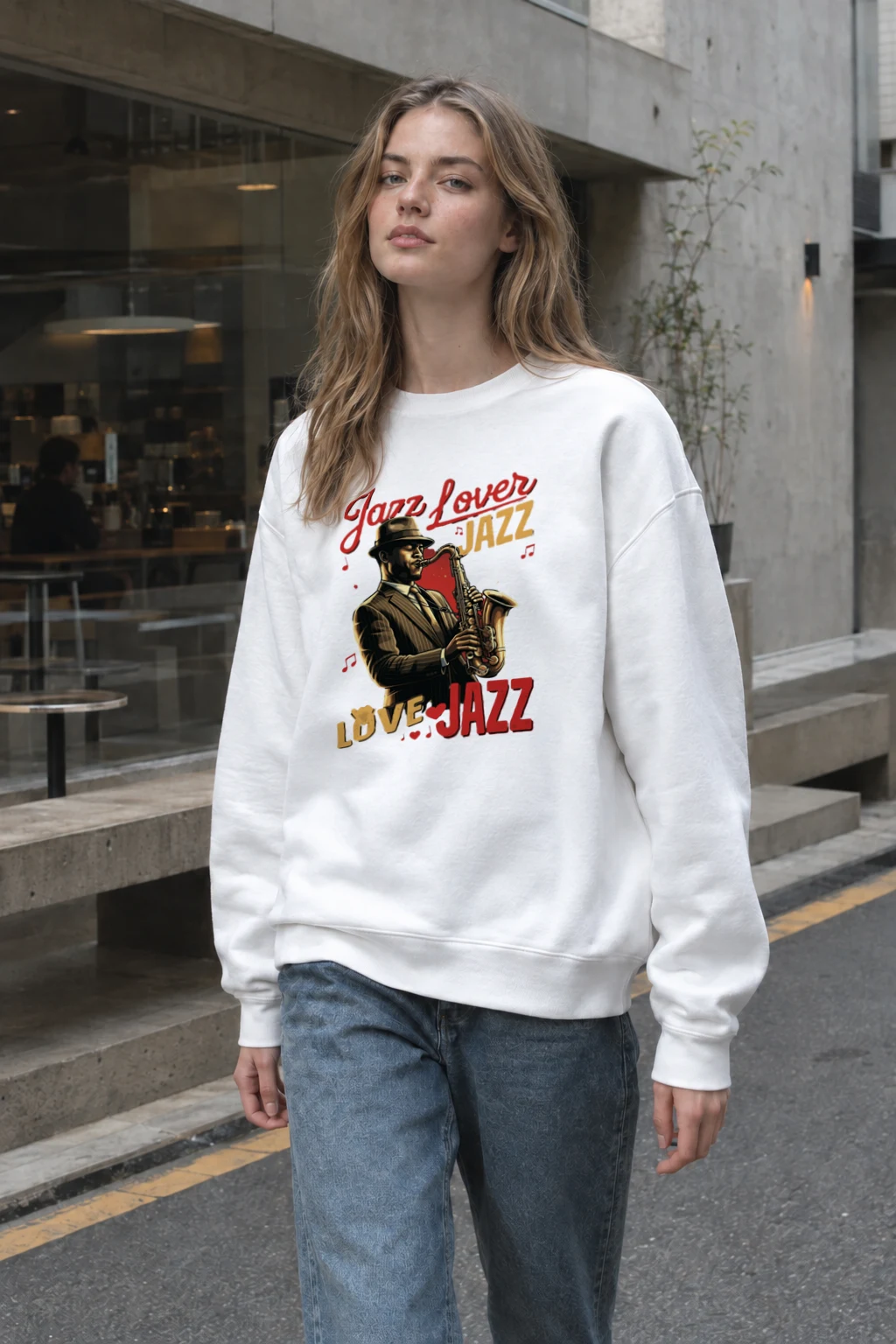 "Jazz Lover Poster" Heavy Blend Unisex Crewneck Sweatshirt | Gildan 18000