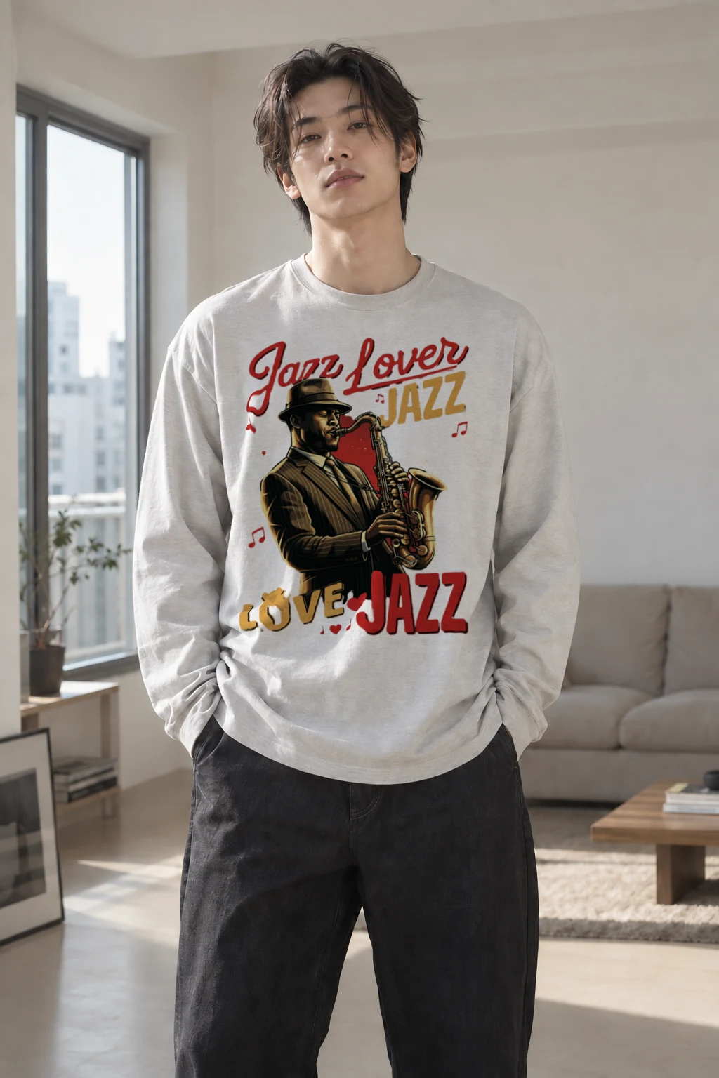 "Jazz Lover" Unisex Longsleeve T-shirt | Gildan 2400