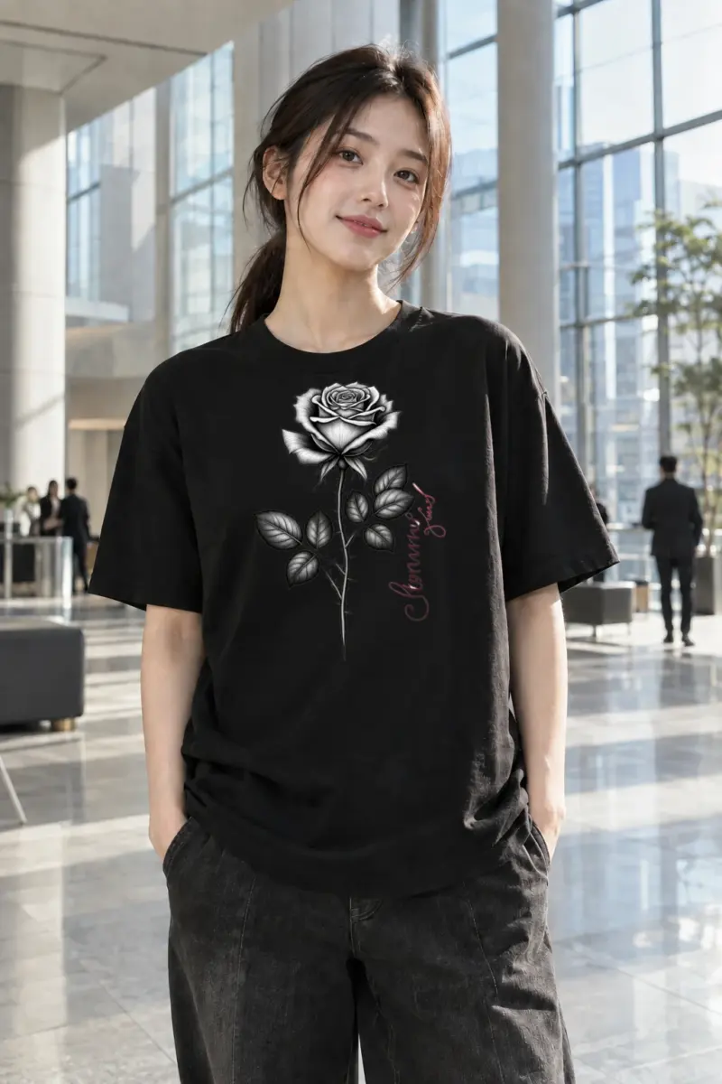 "Jeanne Rose" Heavyweight Unisex Crewneck T-shirt | Gildan 5000