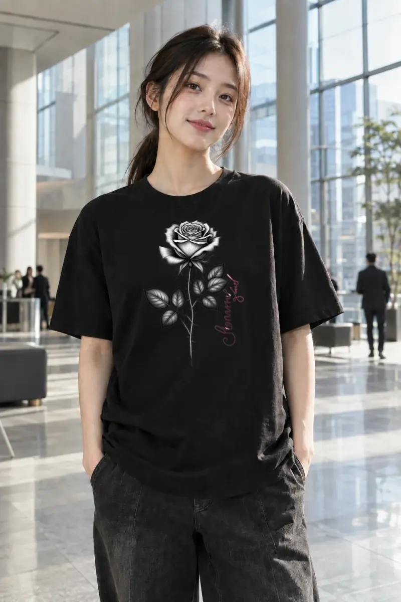 "Jeanne Rose" Heavyweight Unisex Crewneck T-shirt | Gildan 5000