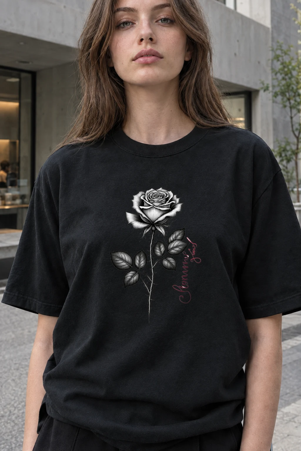 "Jeanne Rose" Heavyweight Unisex Crewneck T-shirt | Gildan 5000